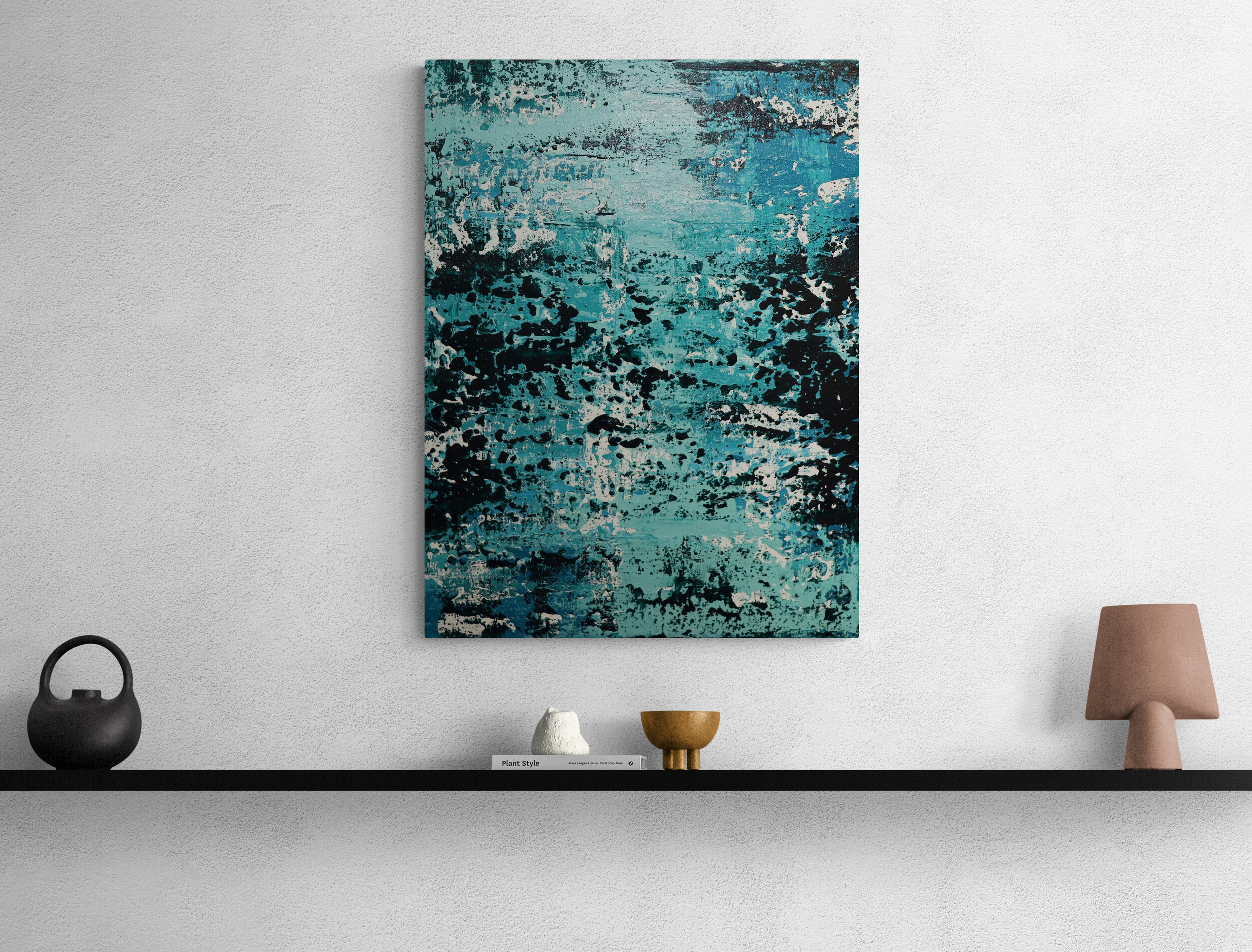Turquoise Abstract Modern Painting