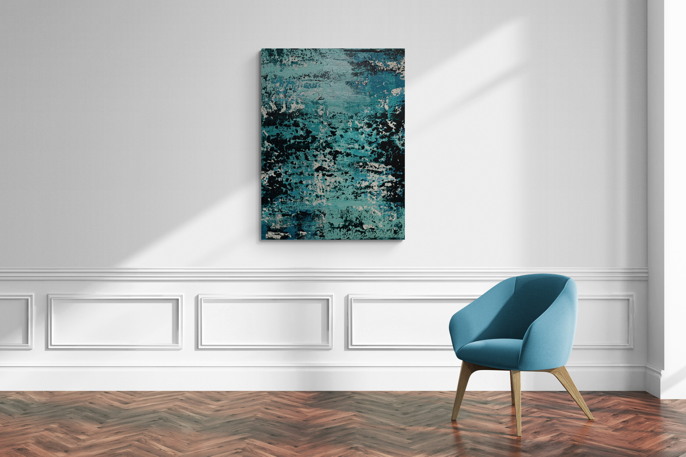 Turquoise Abstract Modern Painting