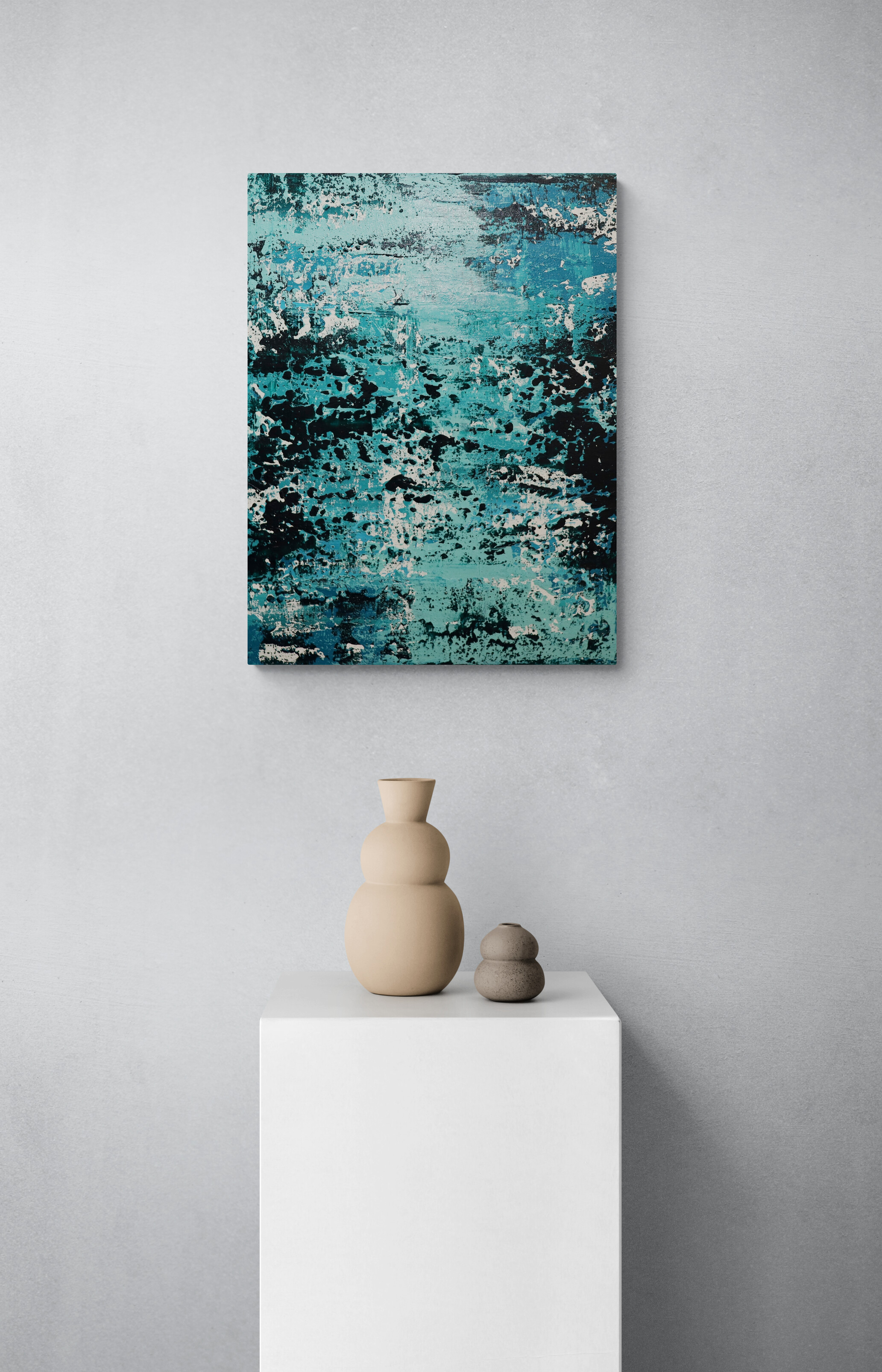 Turquoise Abstract Modern Painting