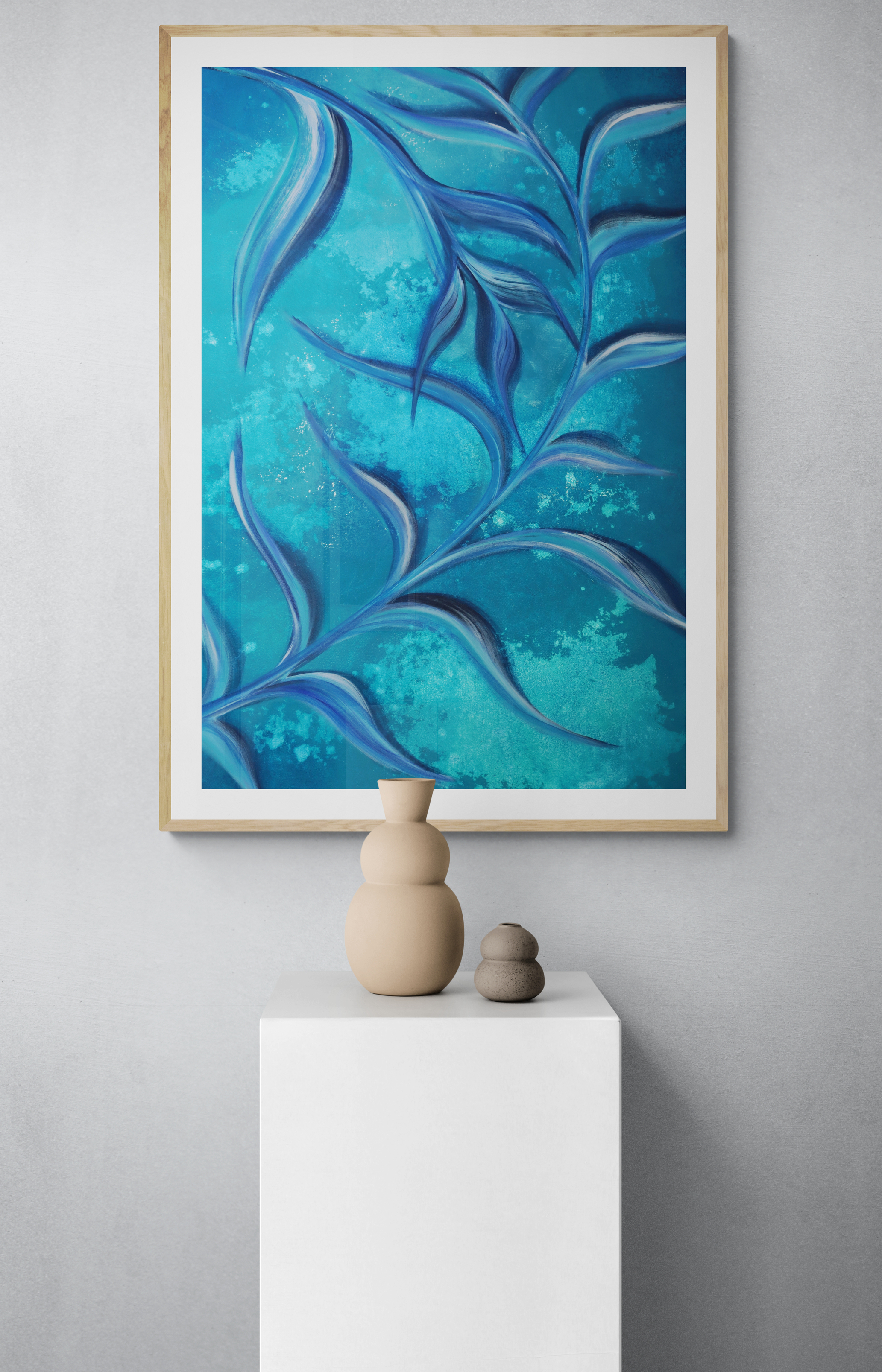 Adrift Abstract Leaf Painting