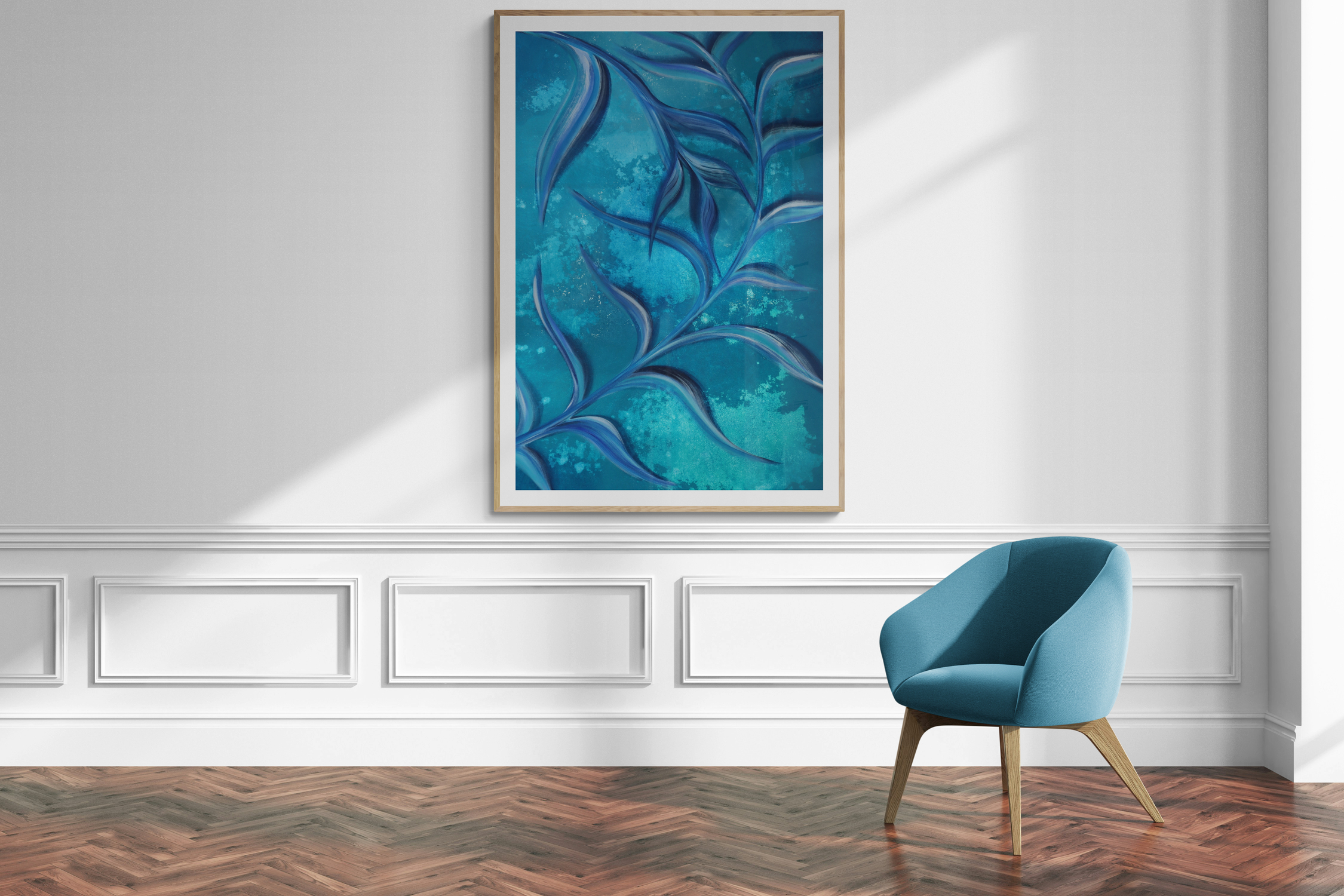 Adrift Abstract Leaf Painting