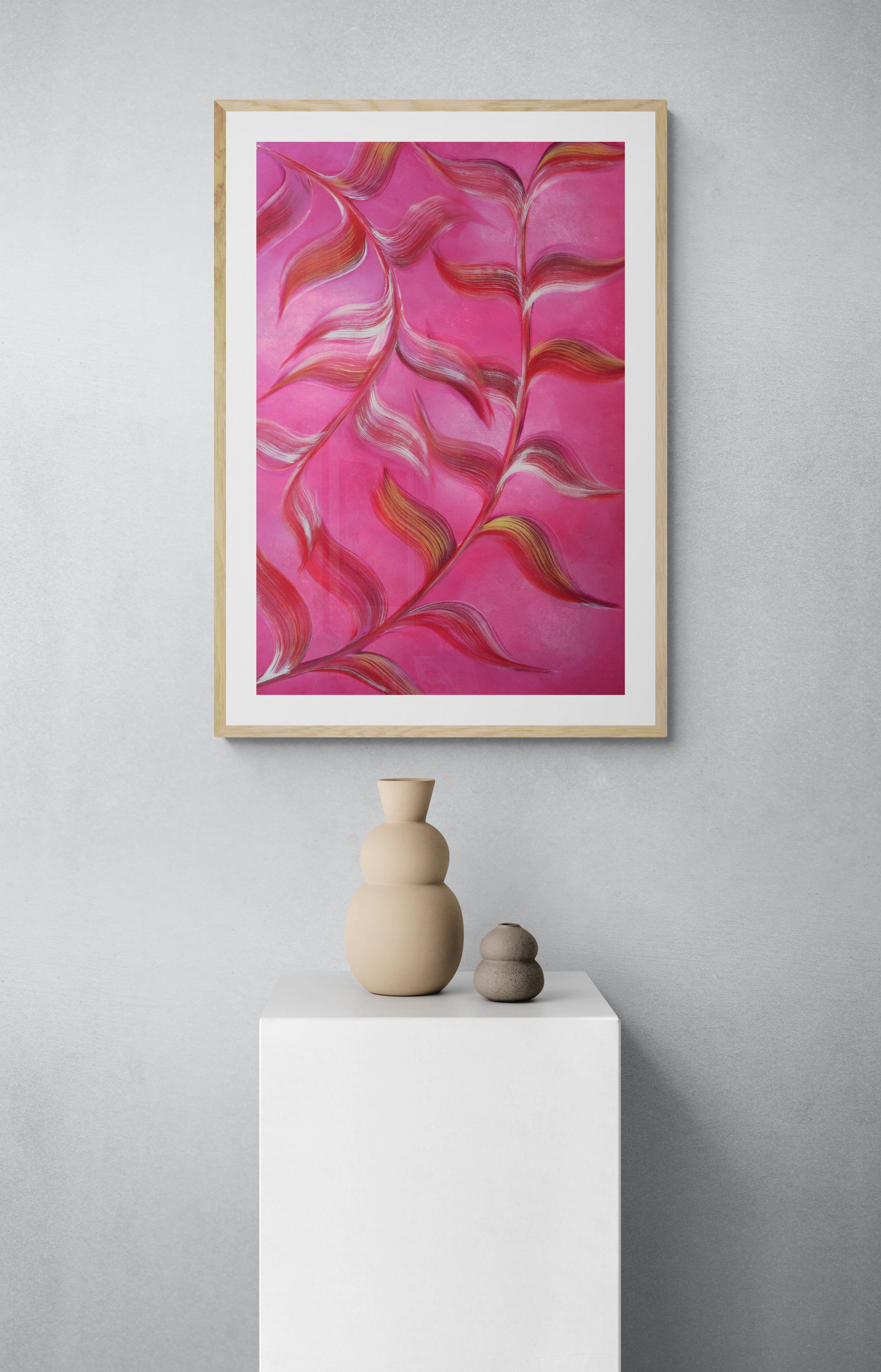 Abstract Pink Art Painting