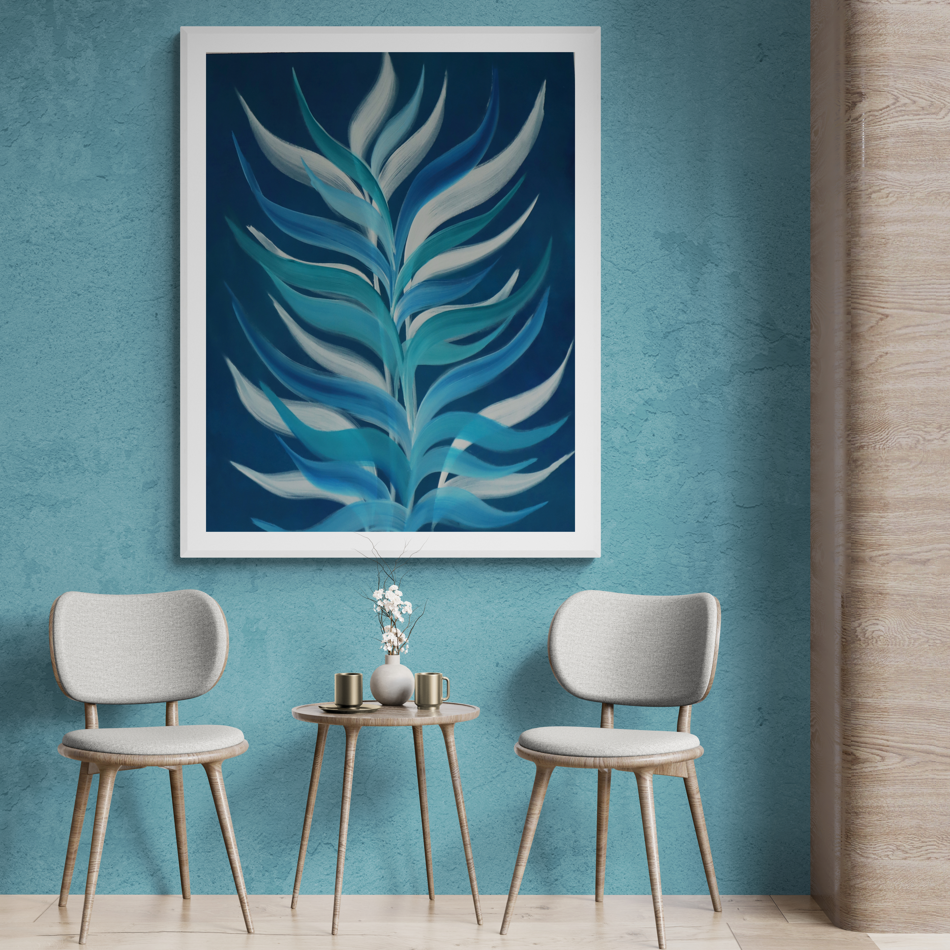 Muted Abstract Leaf Wall Art