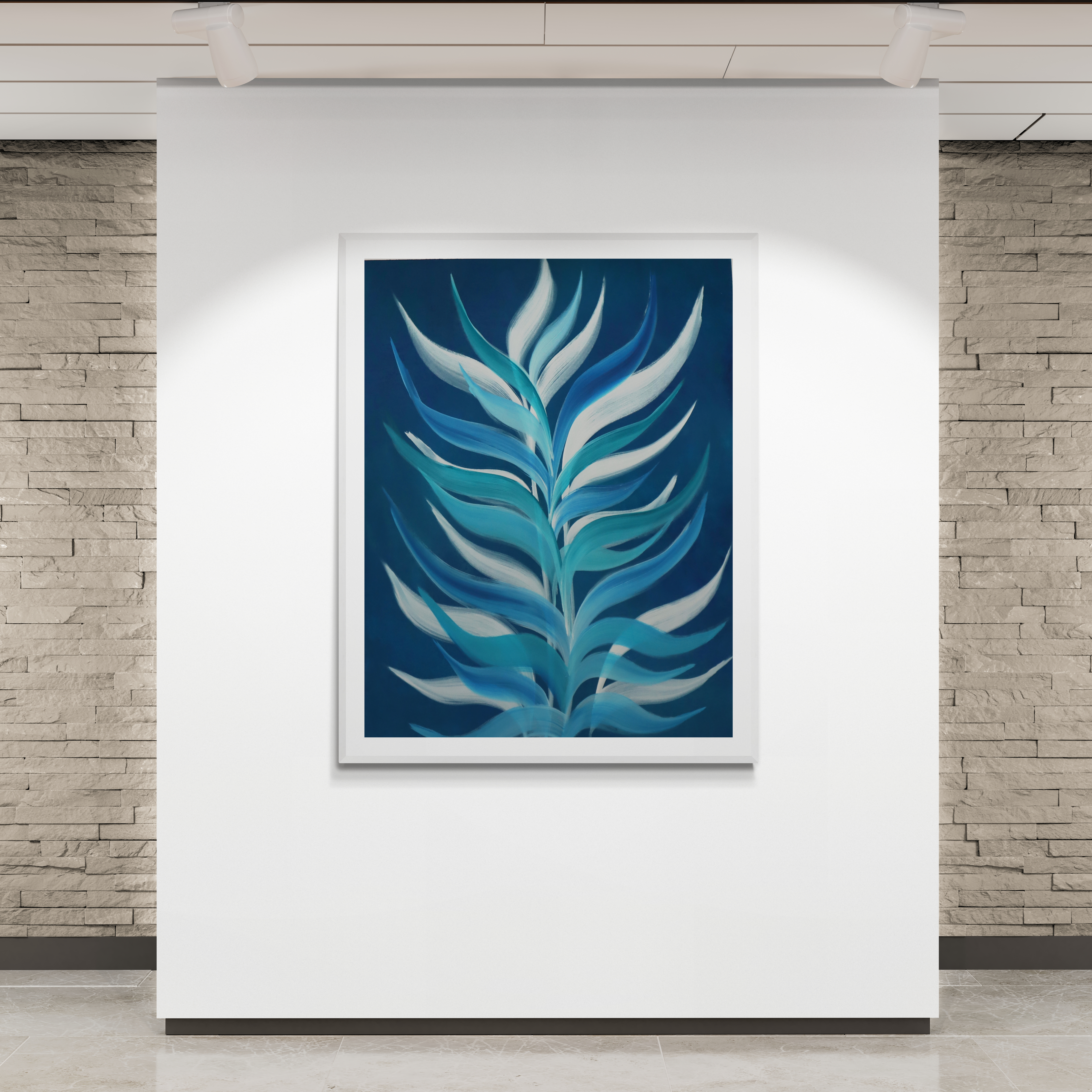 Muted Abstract Leaf Wall Art