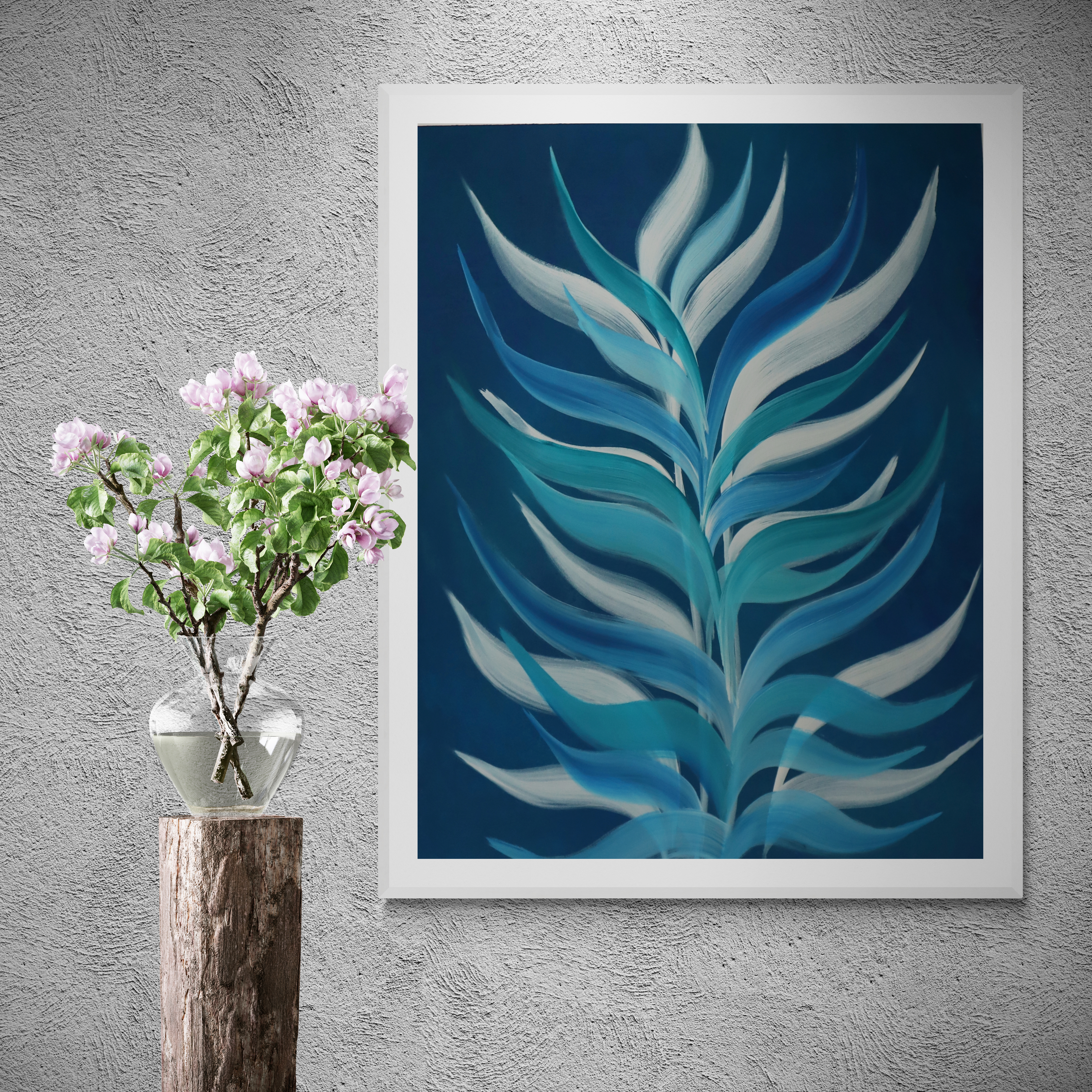 Muted Abstract Leaf Wall Art