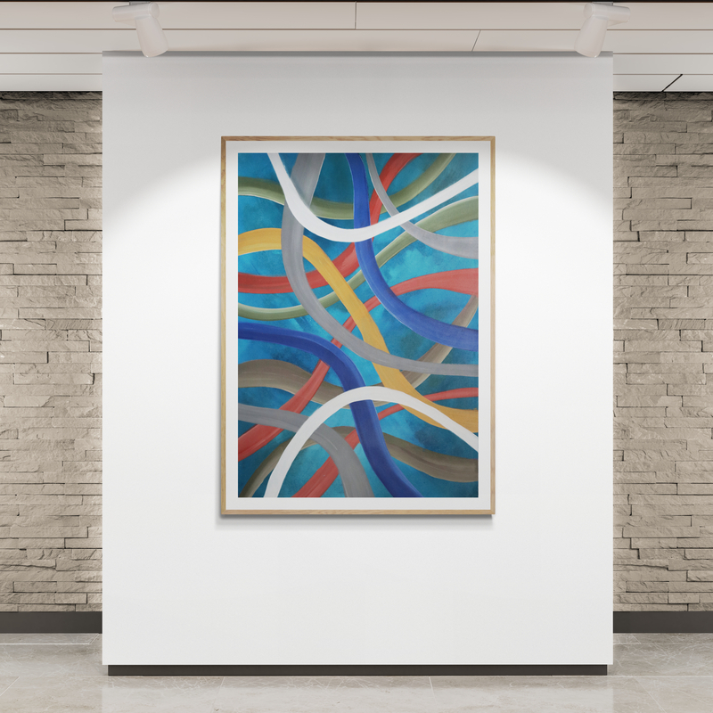 Linear Abstract Colorful Wall Art