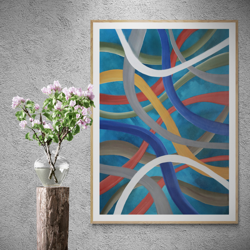 Linear Abstract Colorful Wall Art