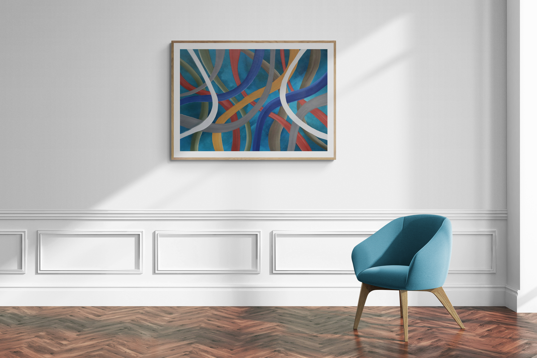 Linear Abstract Colorful Wall Art