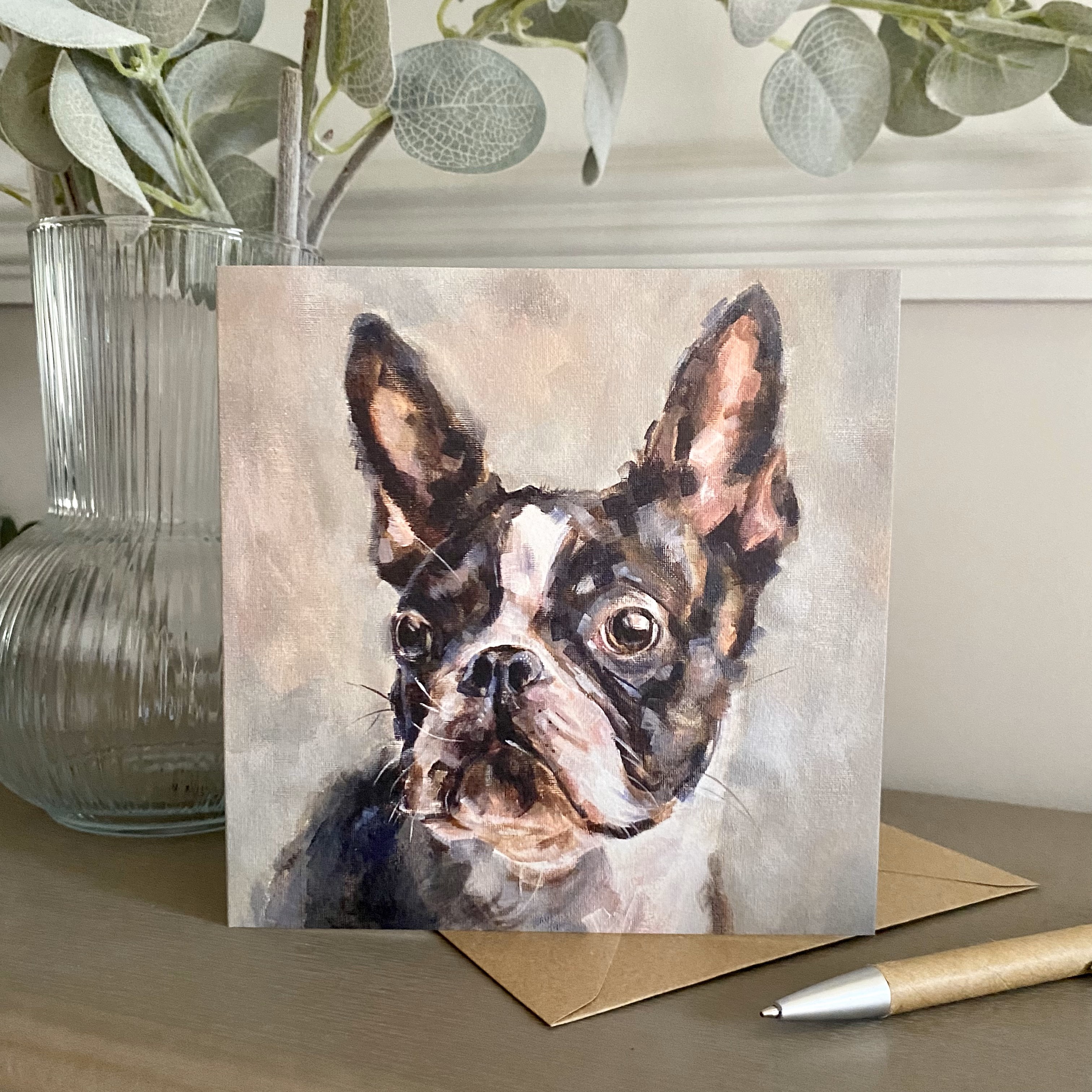 Boston Terrier Greeting Card