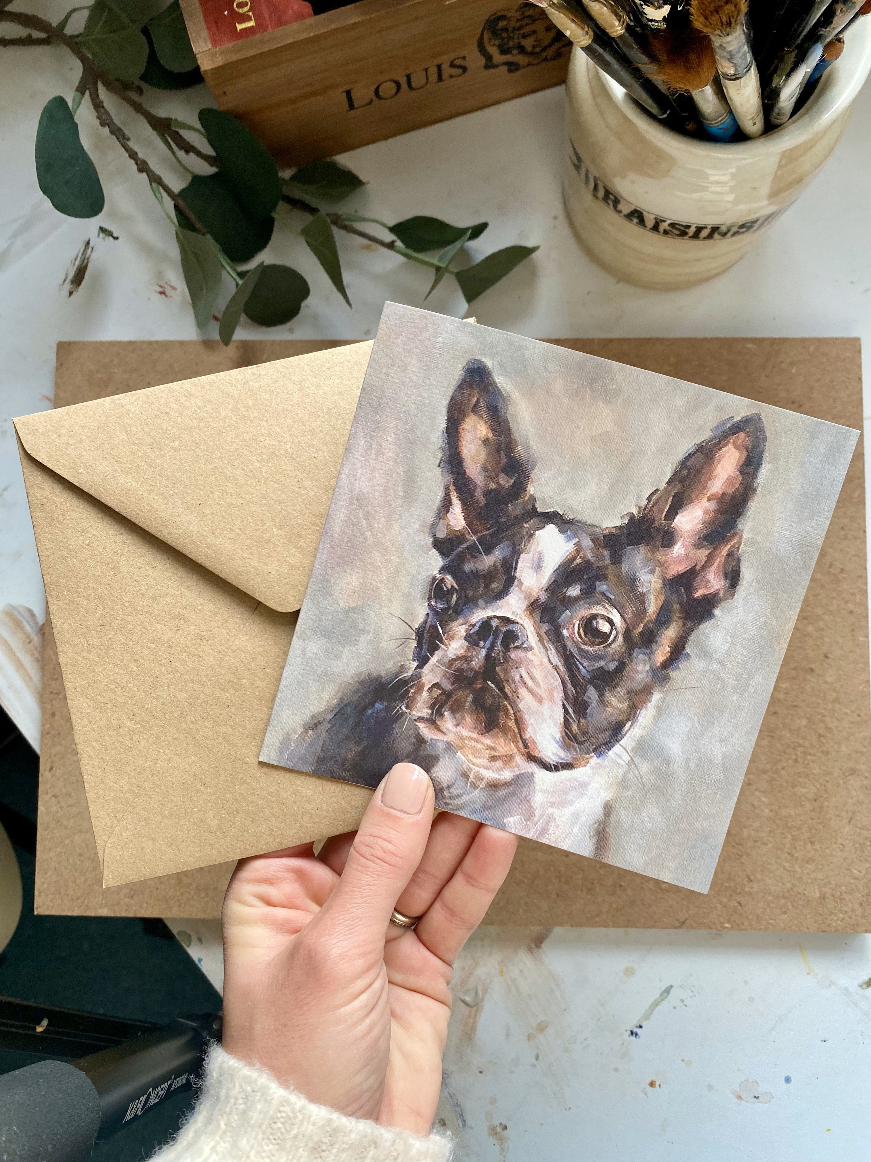 Boston Terrier Greeting Card