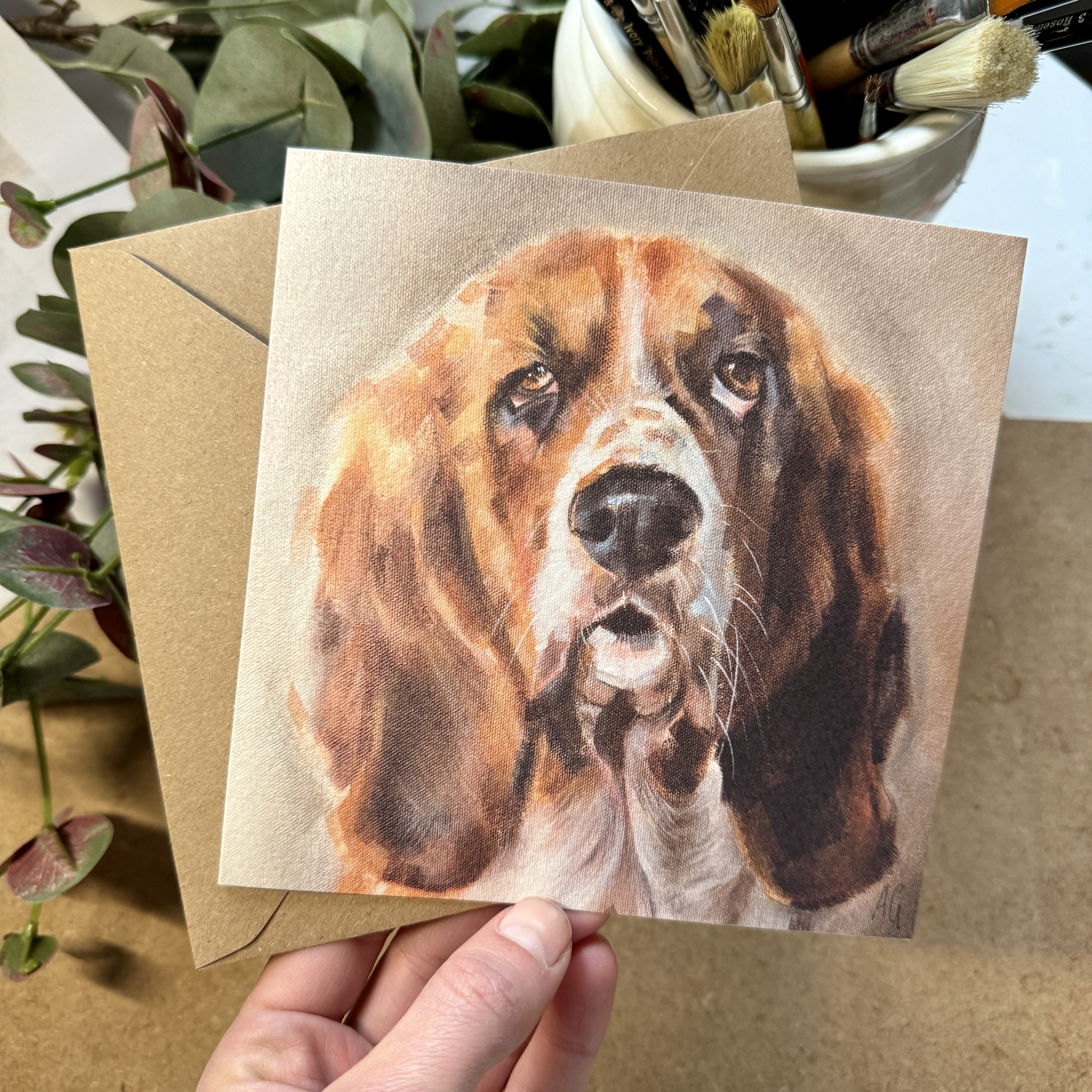 Basset Hound Greeting Card