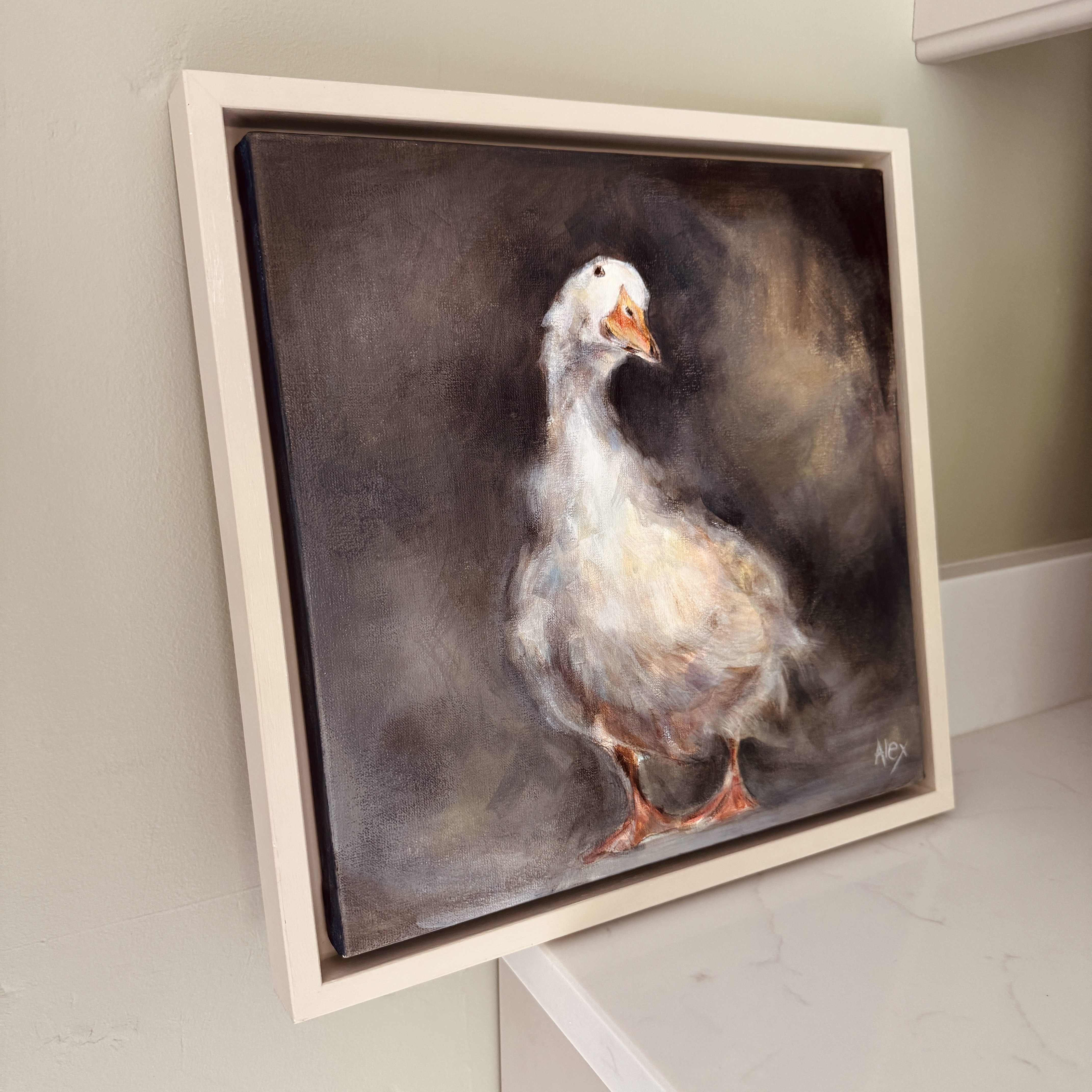 Original Painting on Linen - 'White Duck'