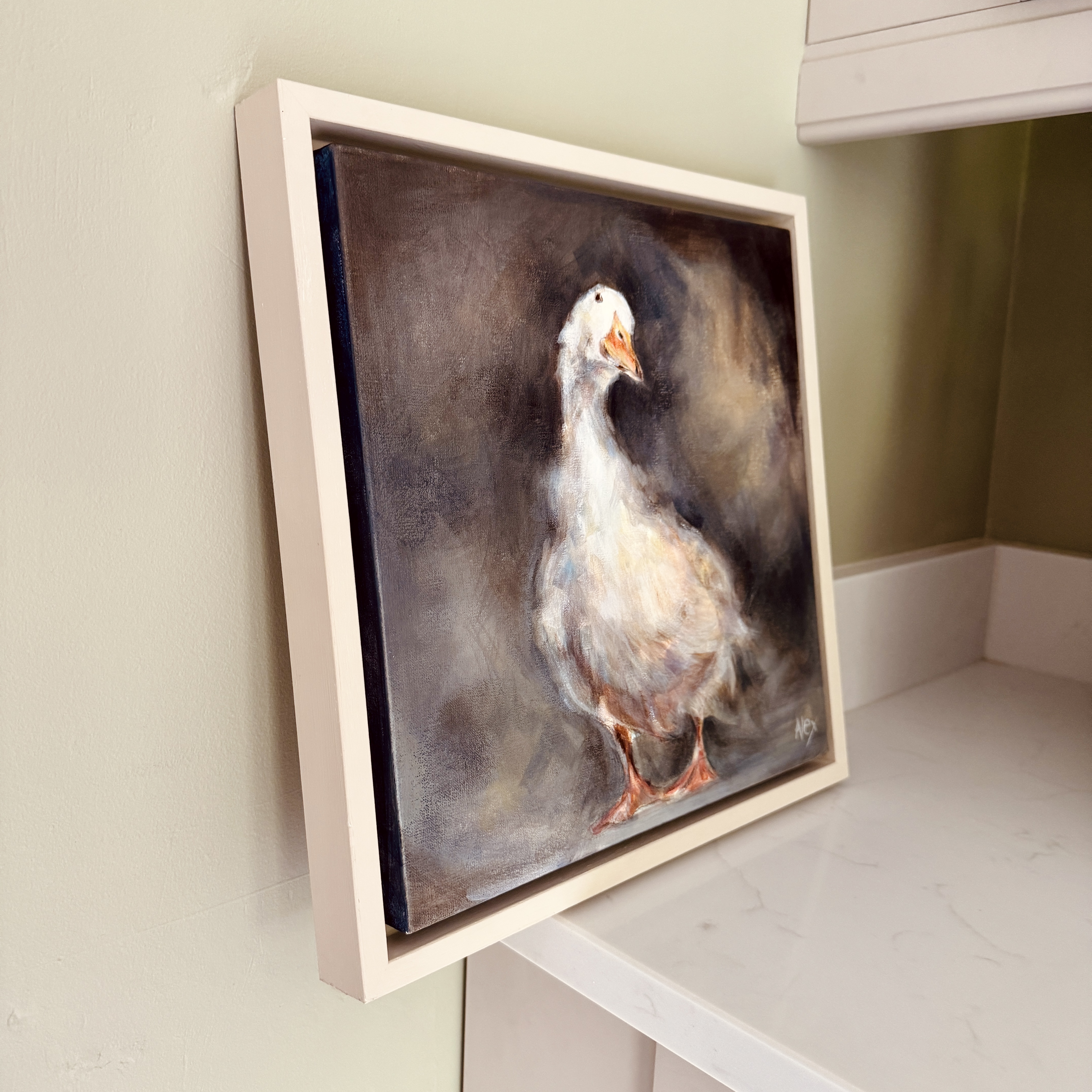 Original Painting on Linen - 'White Duck'