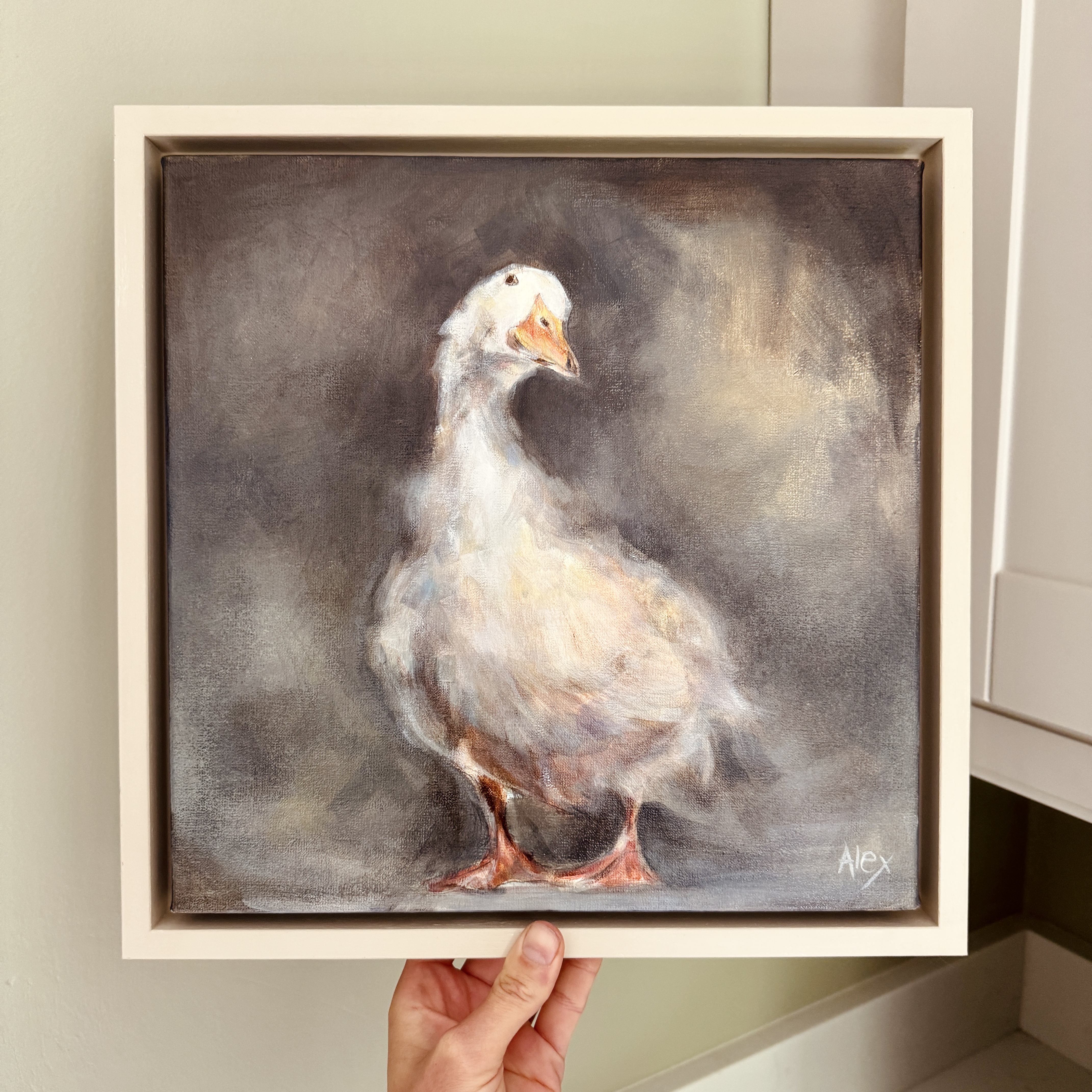 Original Painting on Linen - 'White Duck'