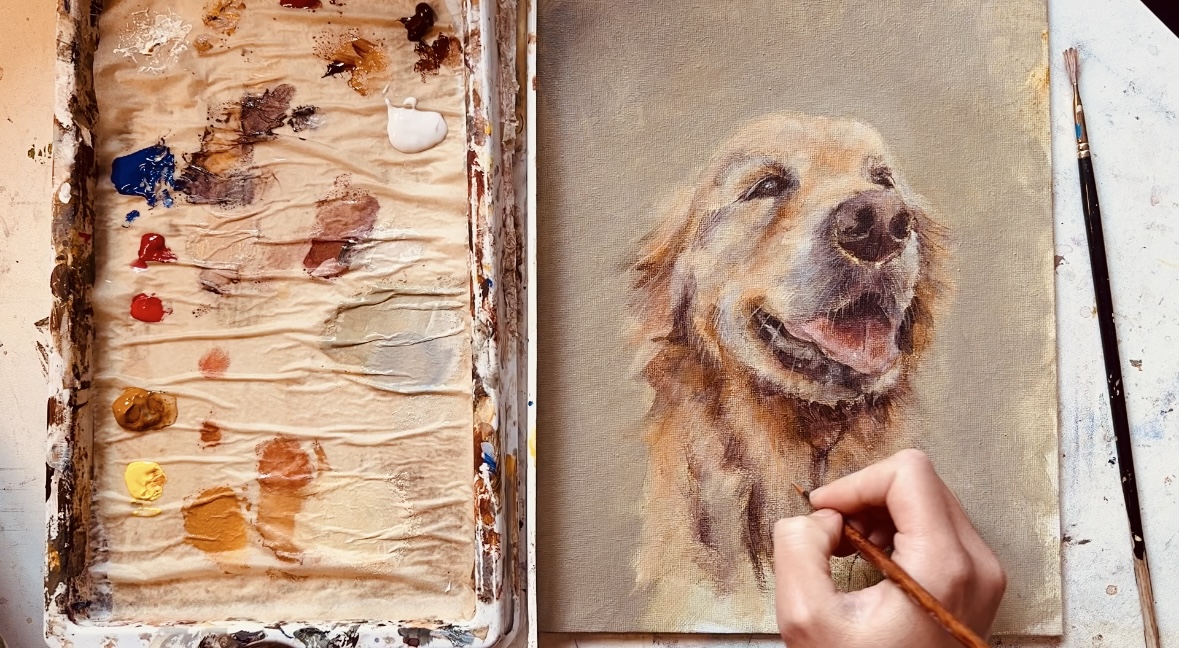 How to Paint a Golden Retriever