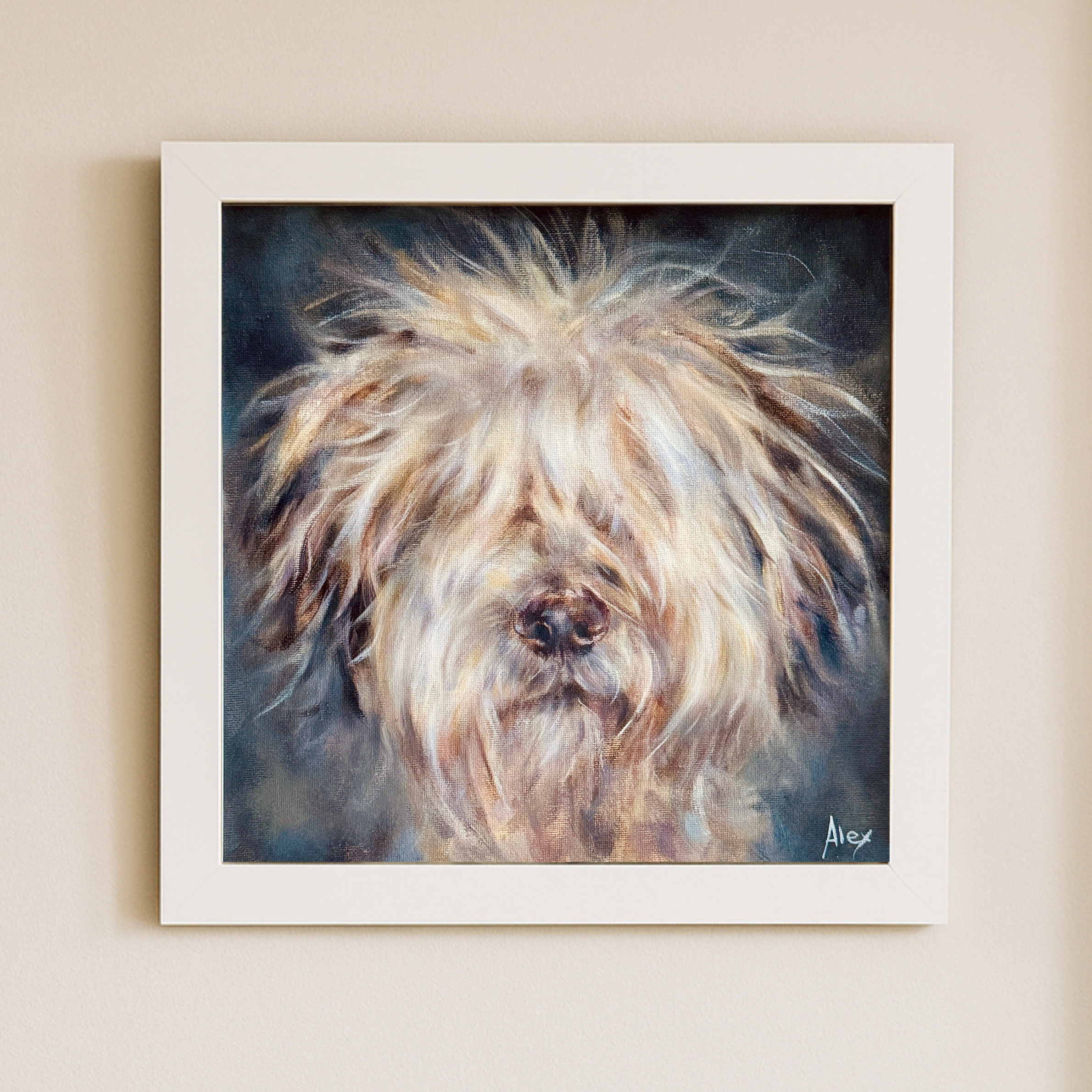 Original Oil Painting - Old English Sheepdog