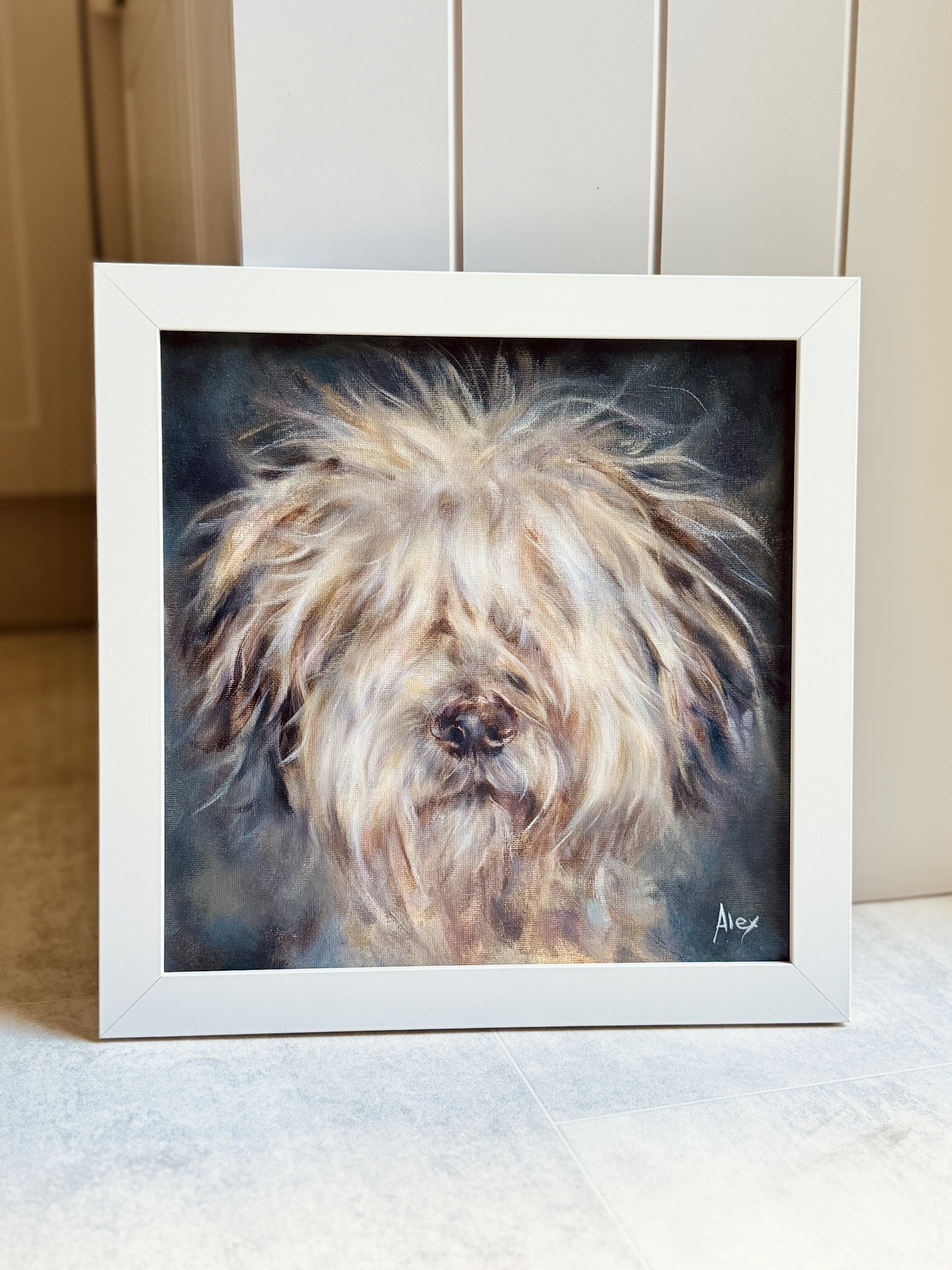 Original Oil Painting - Old English Sheepdog