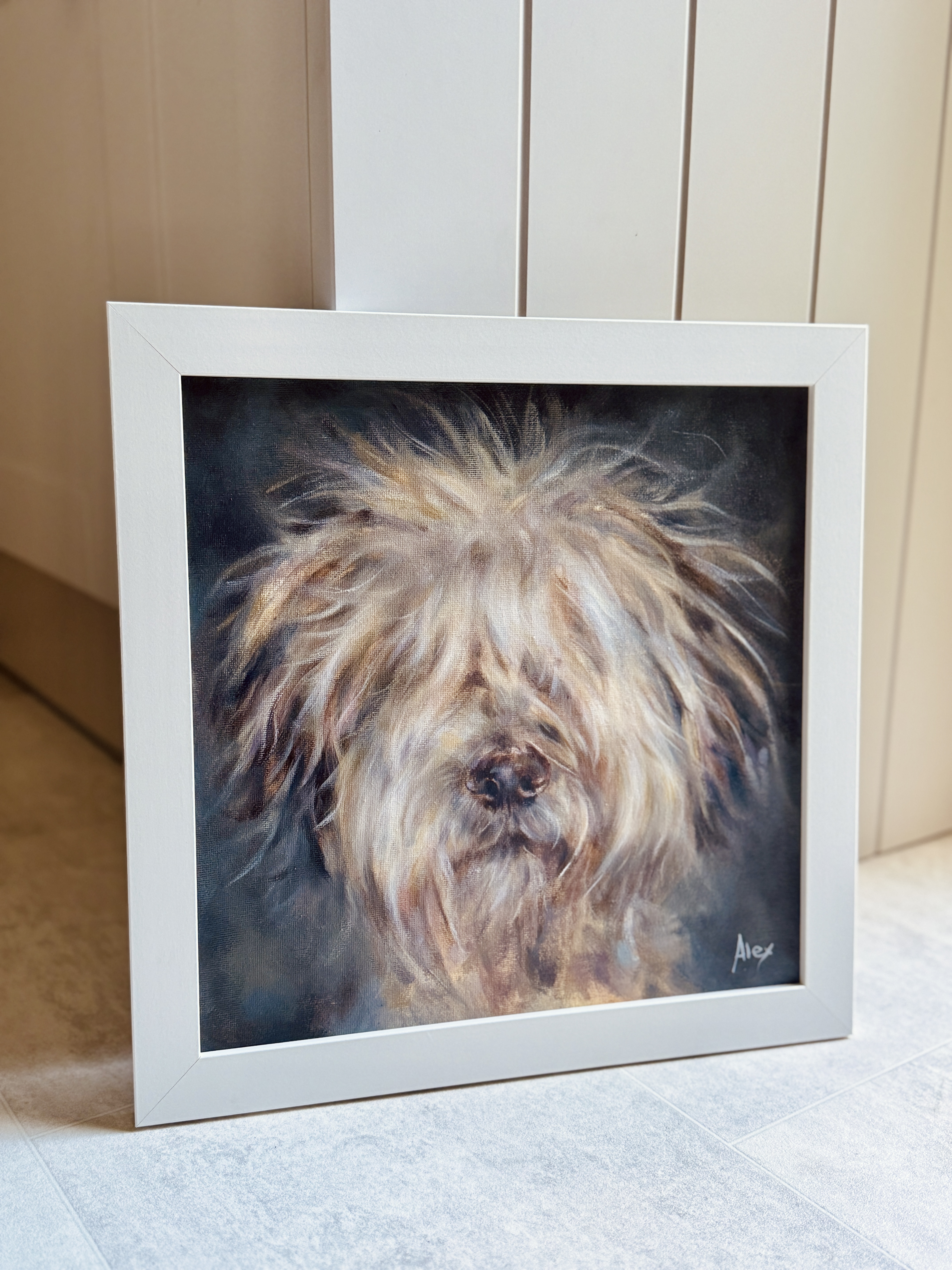 Original Oil Painting - Old English Sheepdog