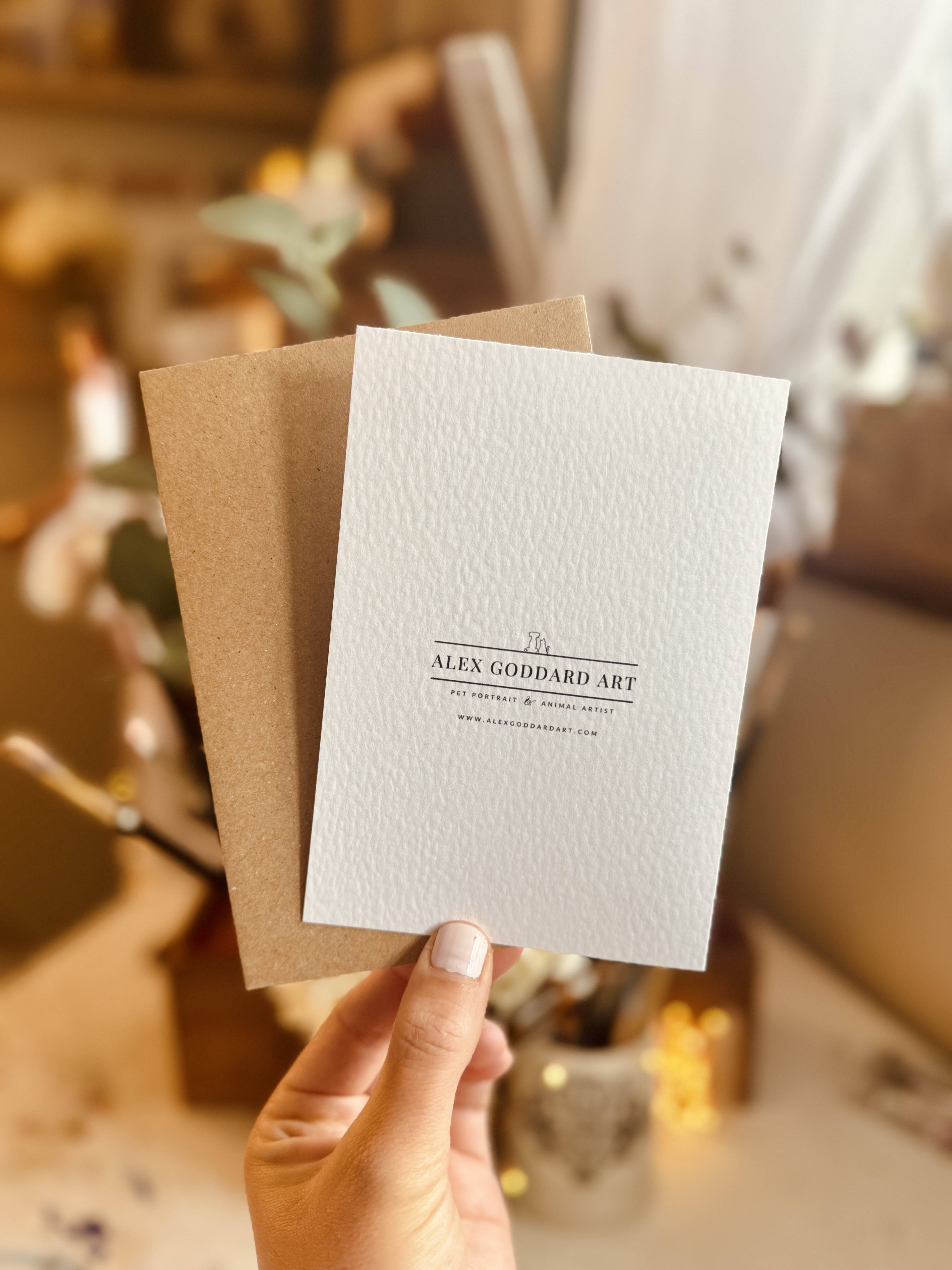 Set of 4 Personalised Yellow Labrador Christmas Cards