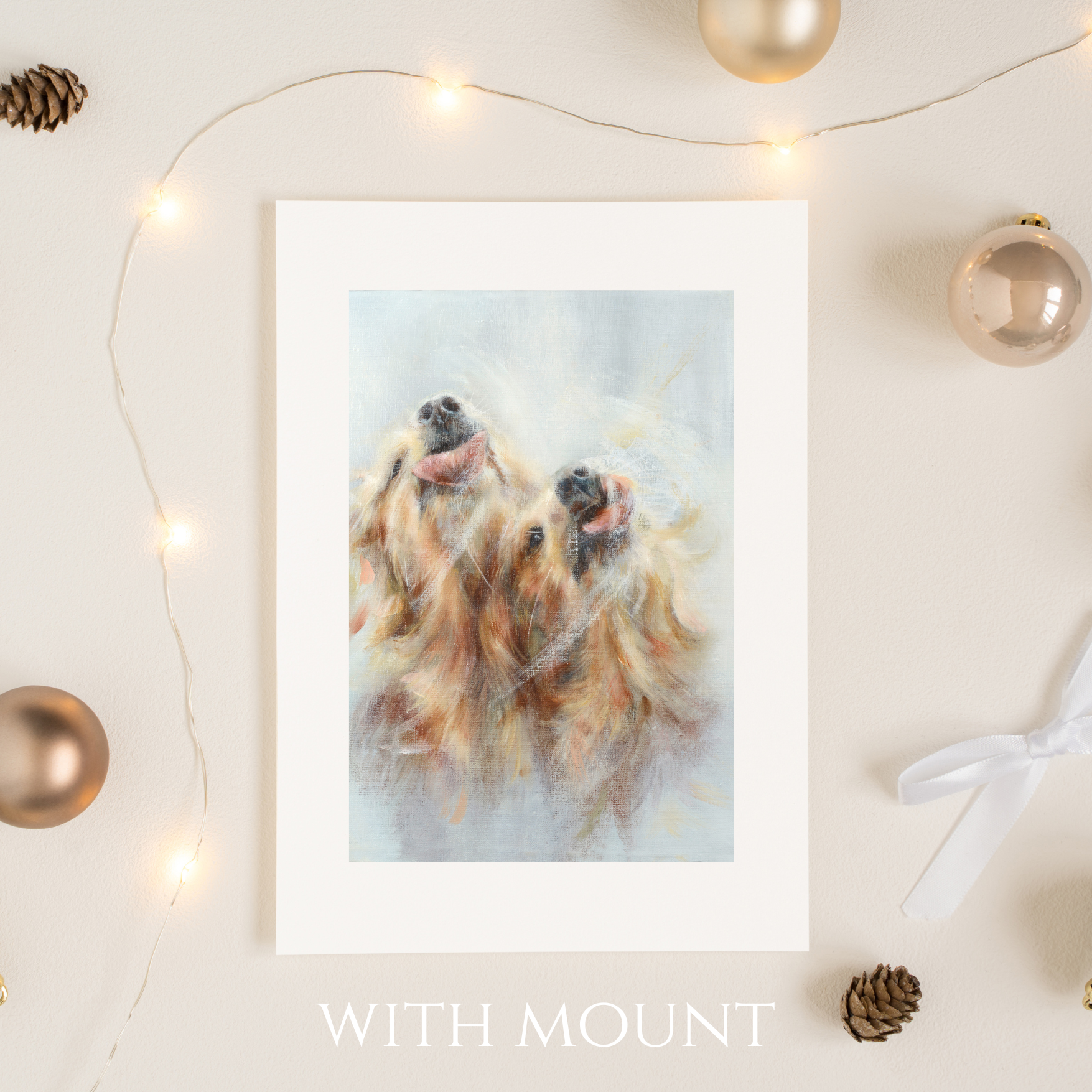 Playful Golden Retriever Fine Art Giclée Print