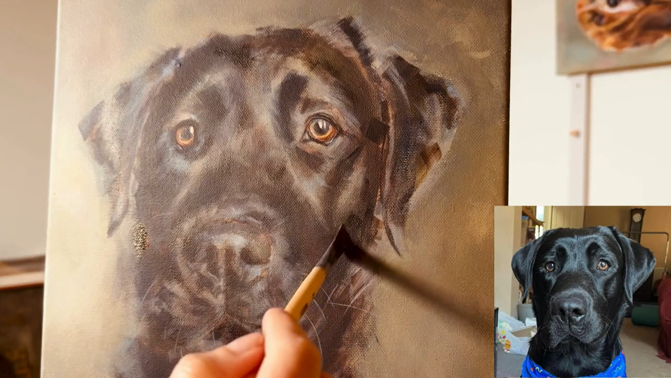 How to Paint Black Fur in Acrylic