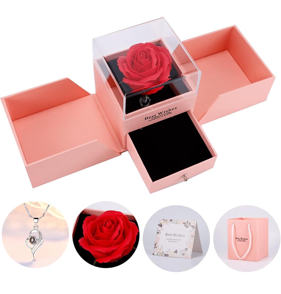 Caja de rosa preservada