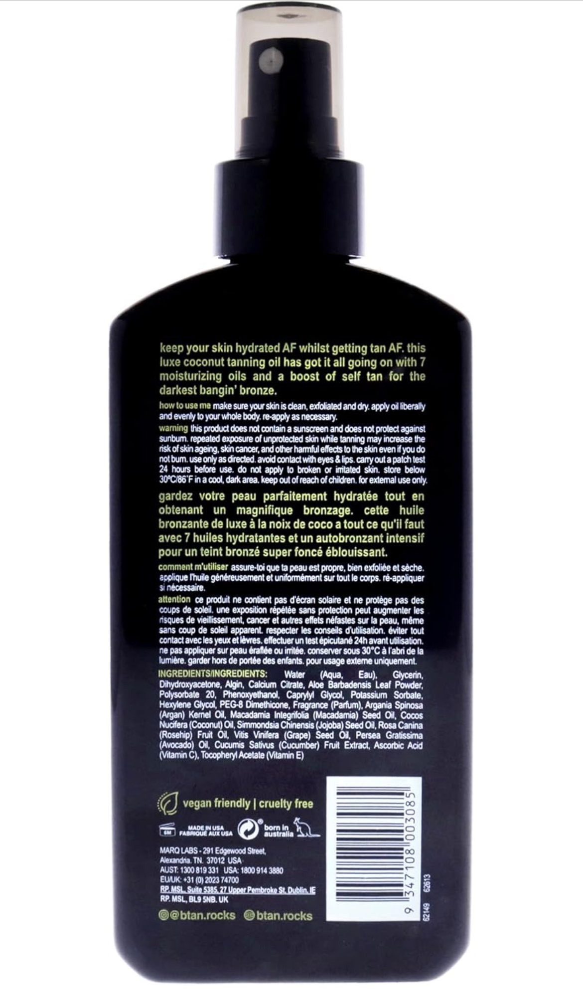 Aceite de bronceado