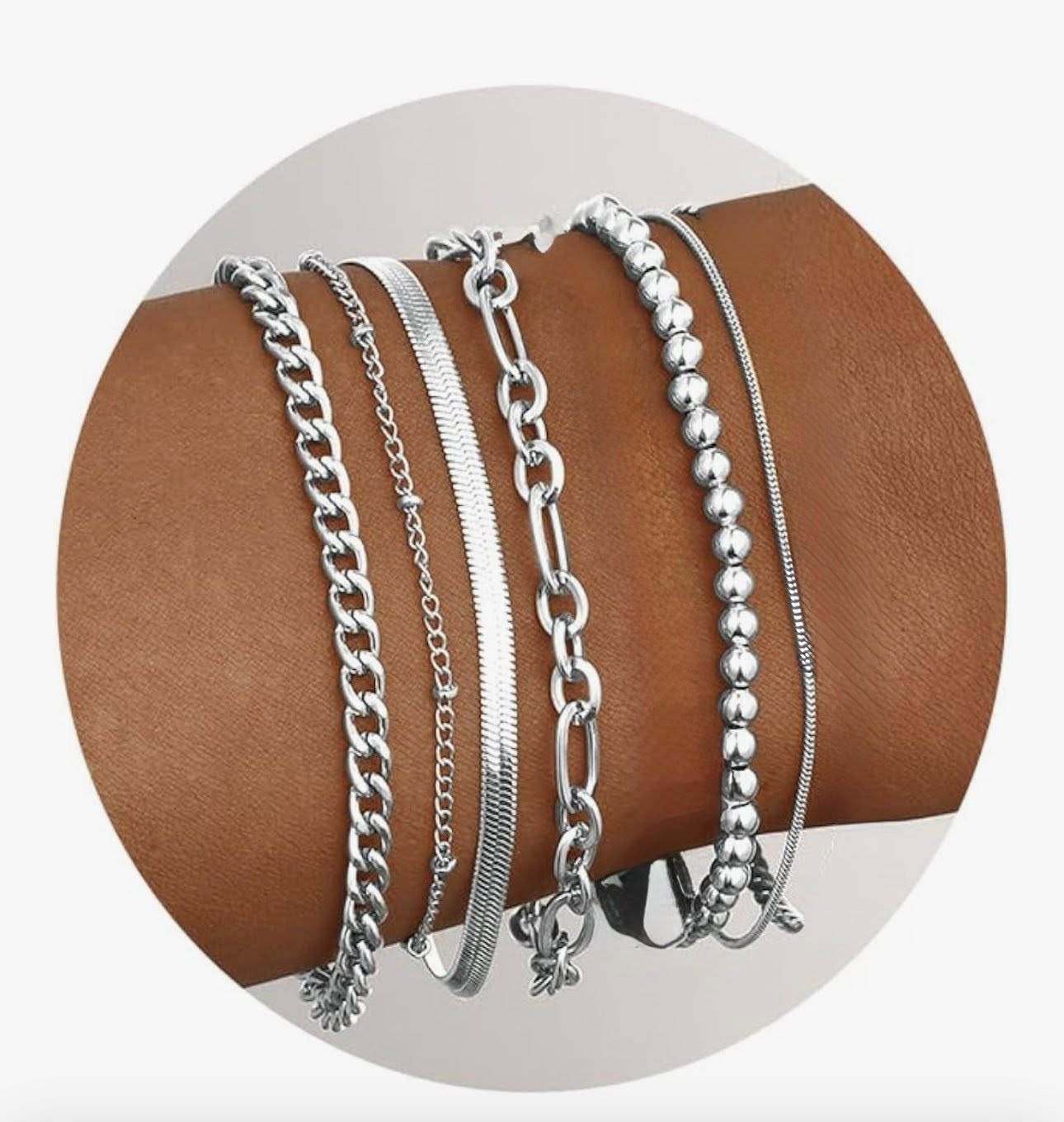 Set de pulseras de acero