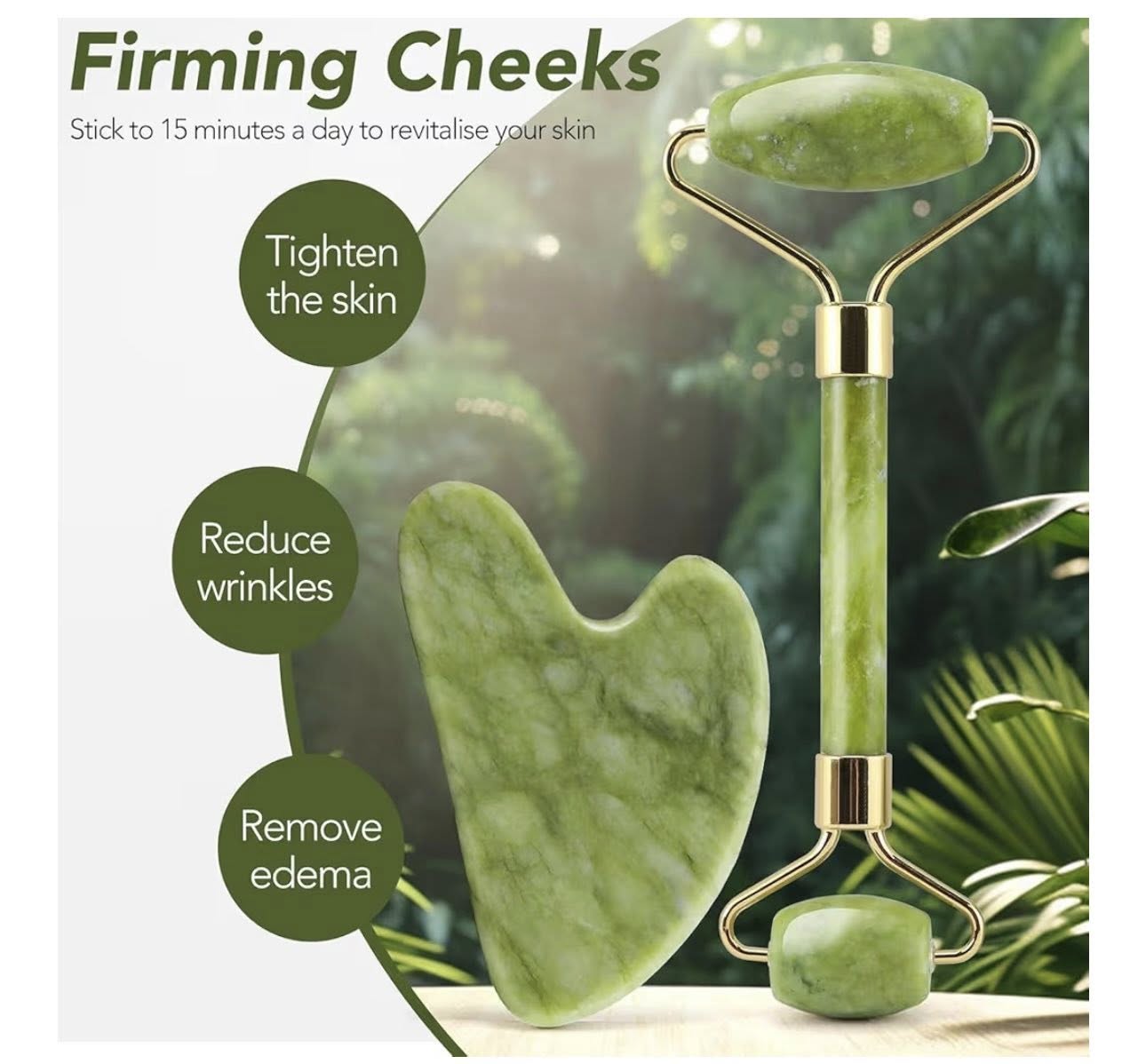 Rodillo y Gua Sha de Jade