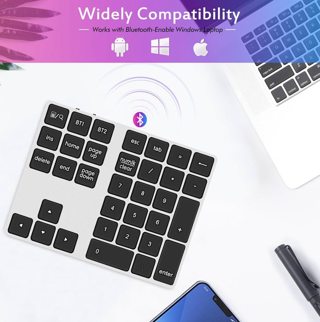 Teclado numérico Bluetooth