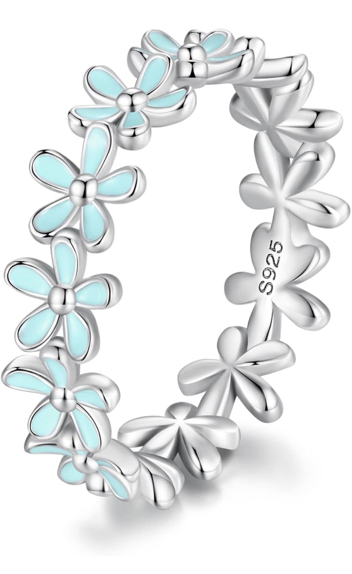 Anillos margaritas azules