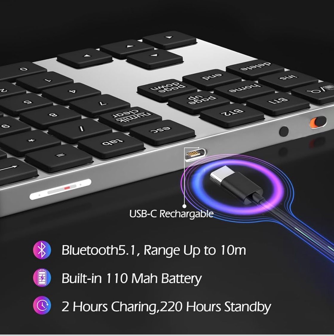 Teclado numérico Bluetooth