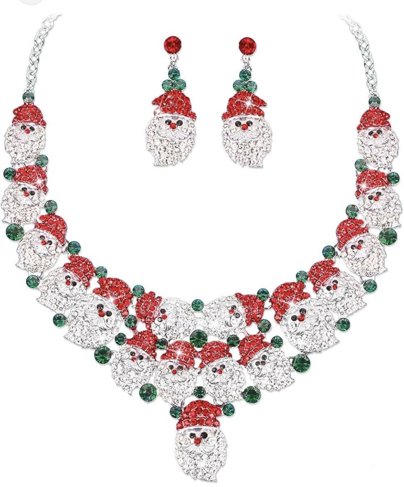 Collar y Aretes de Santa Claus