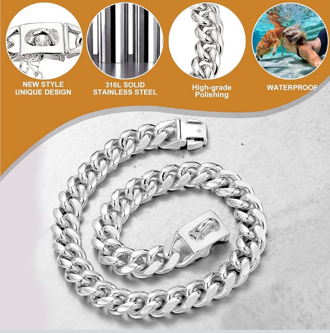 Collar de cadena para perro