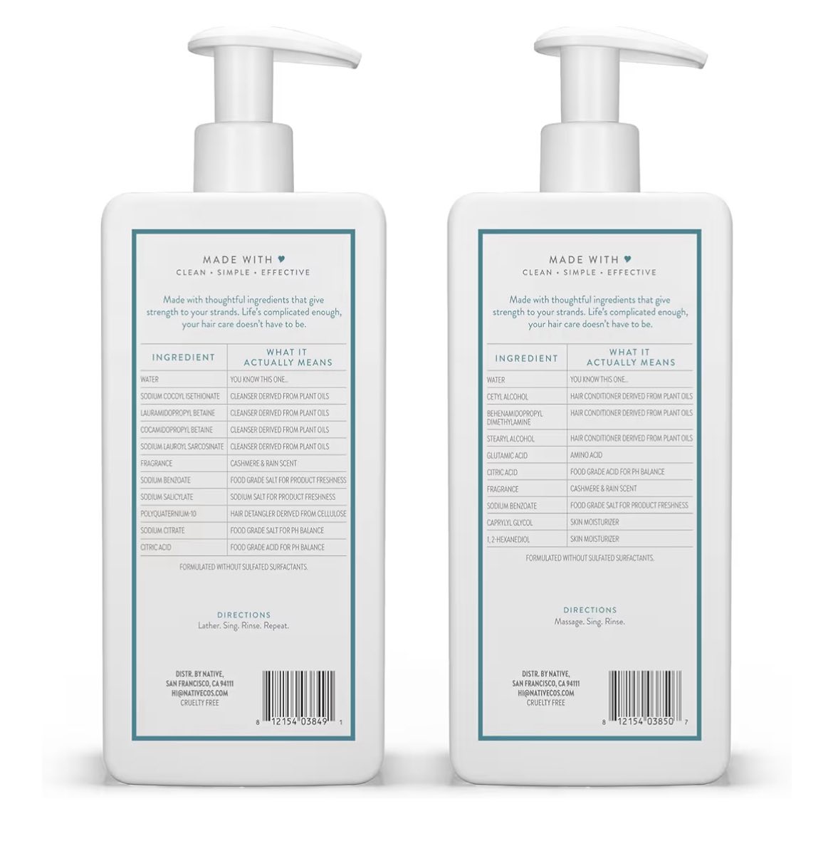 Shampoo y acondicionador Native