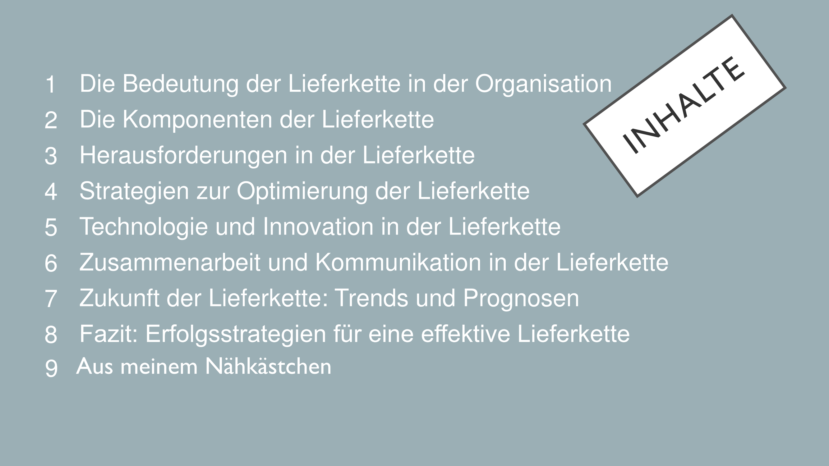 Weiterbildung in effiziente Lieferkette aufbauen 