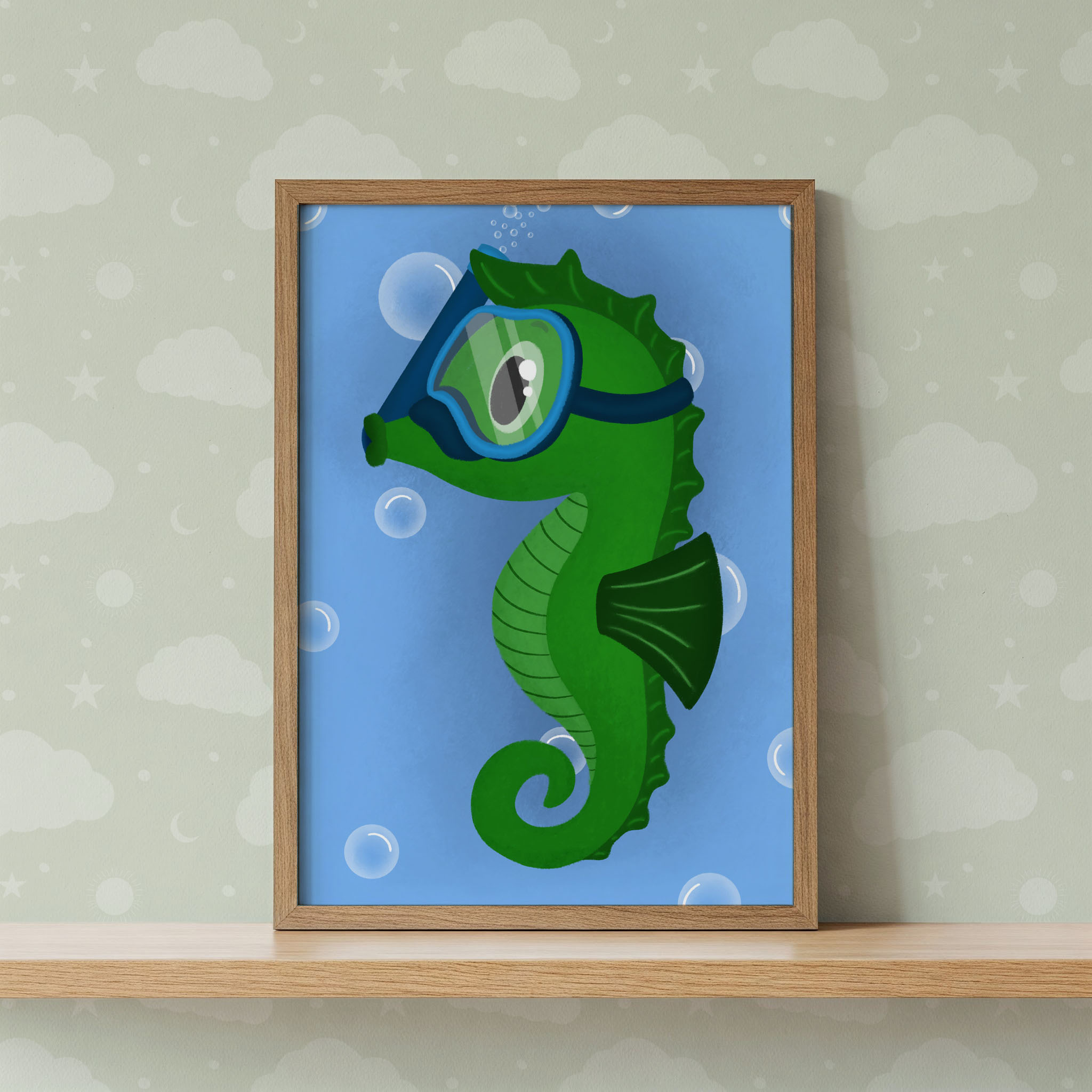 Seahorse Nursery Wall Art