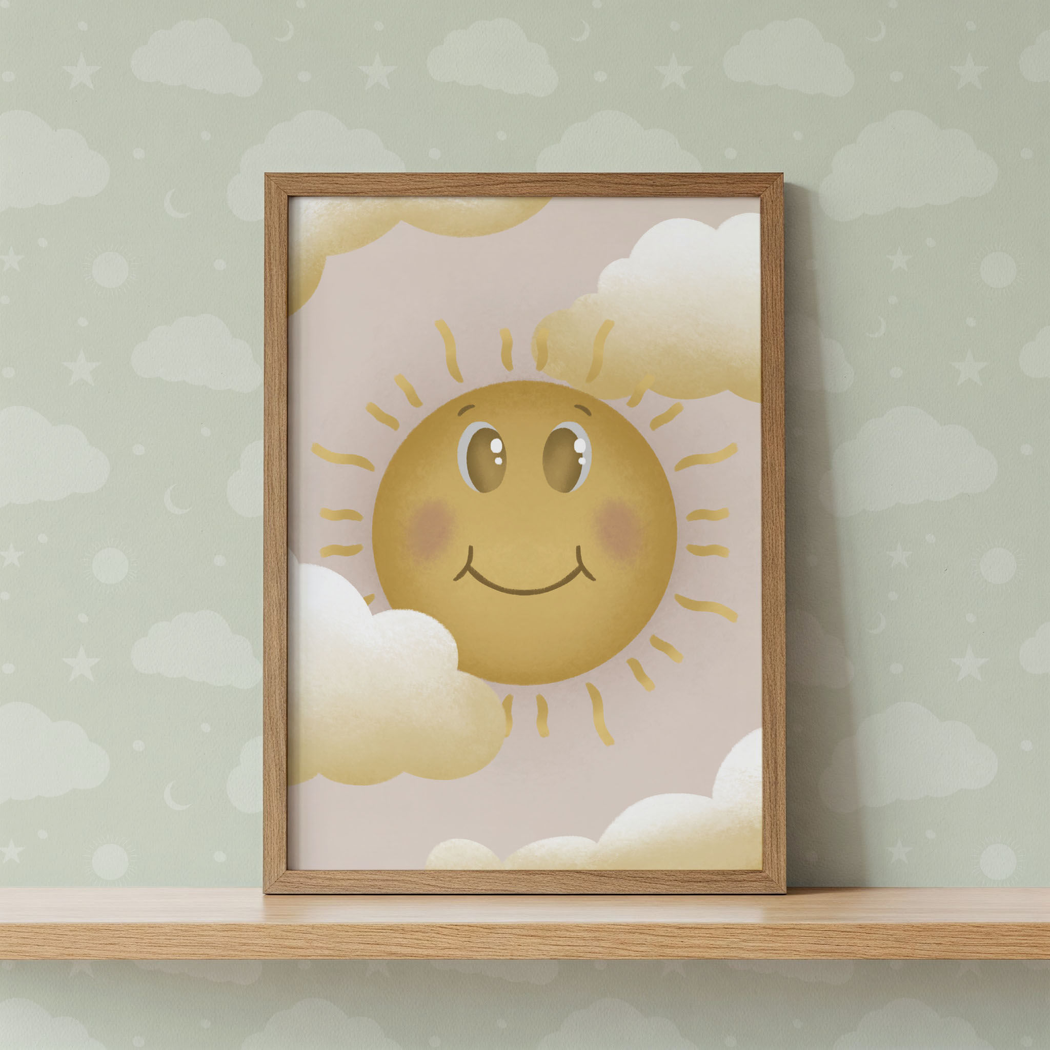 Sun and Clouds Nursery Wall Art