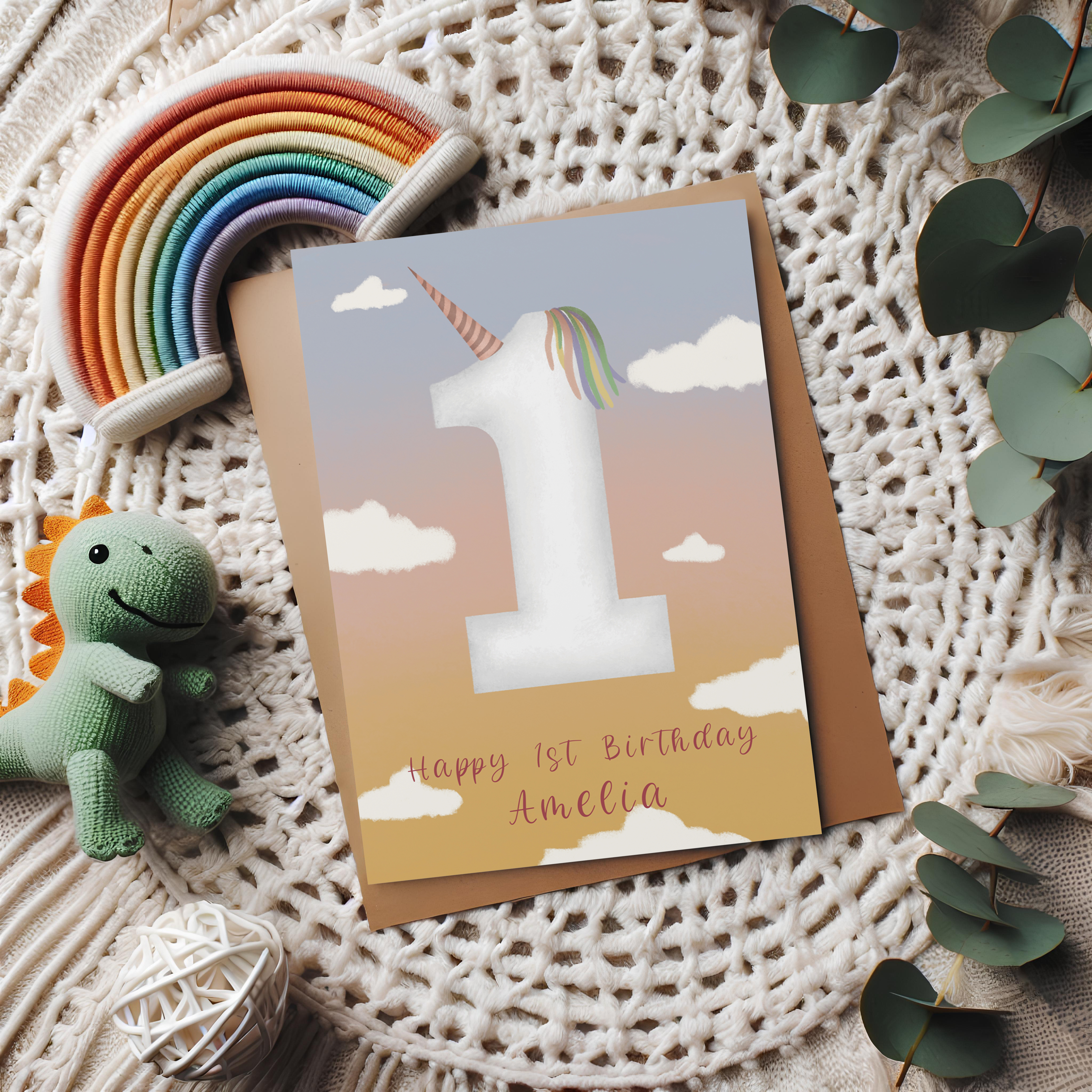 Unicorn Birthday Cards Age 1-10