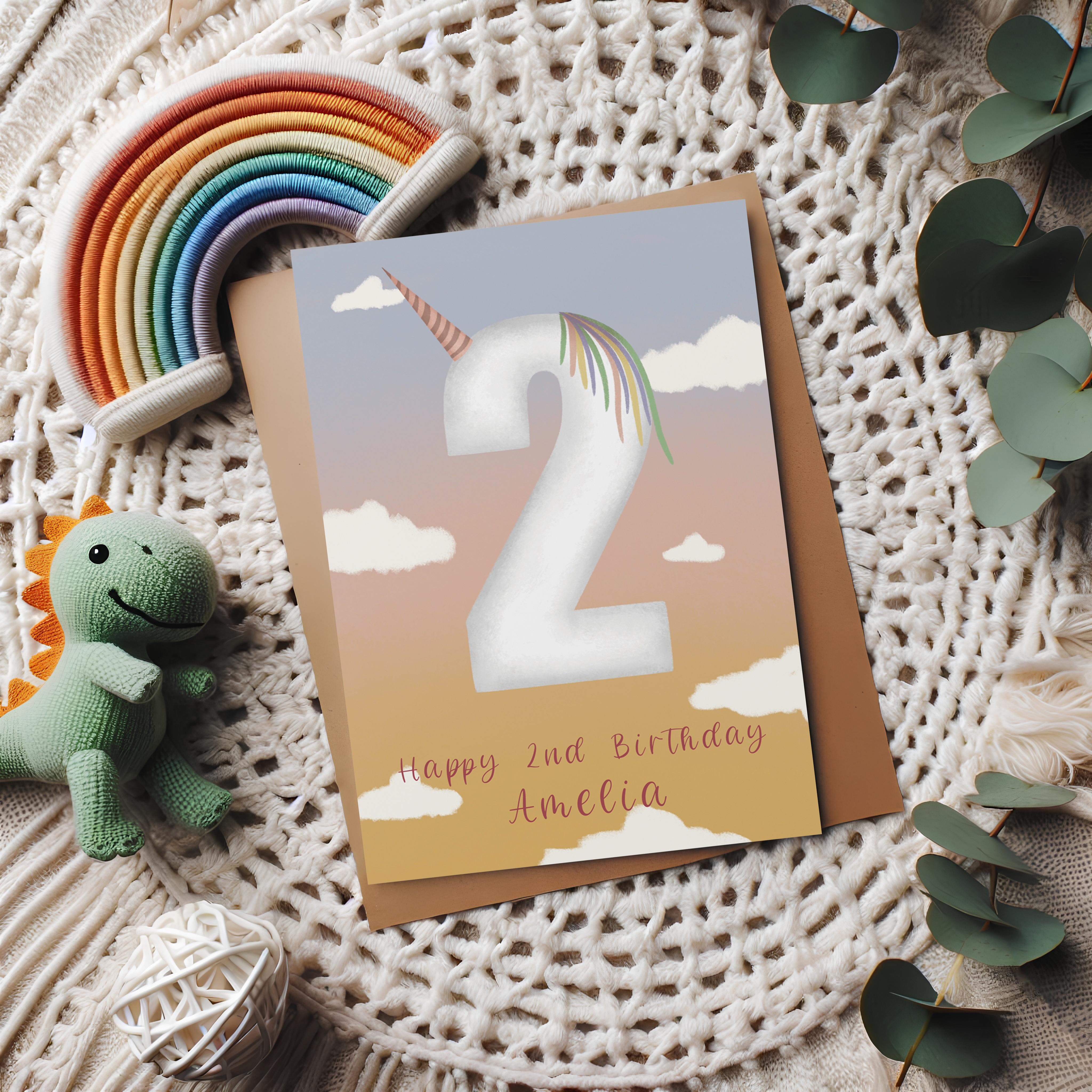 Unicorn Birthday Cards Age 1-10