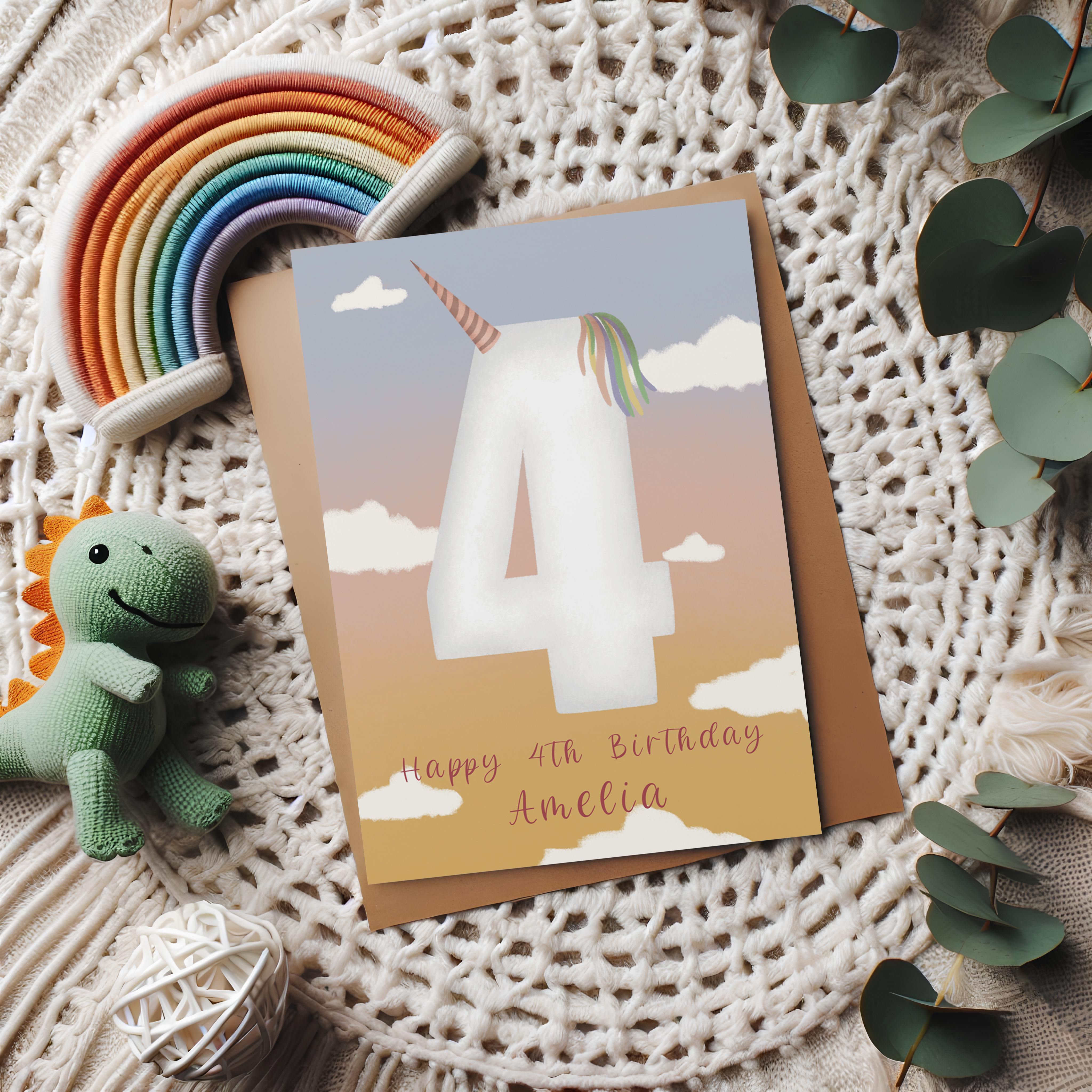 Unicorn Birthday Cards Age 1-10