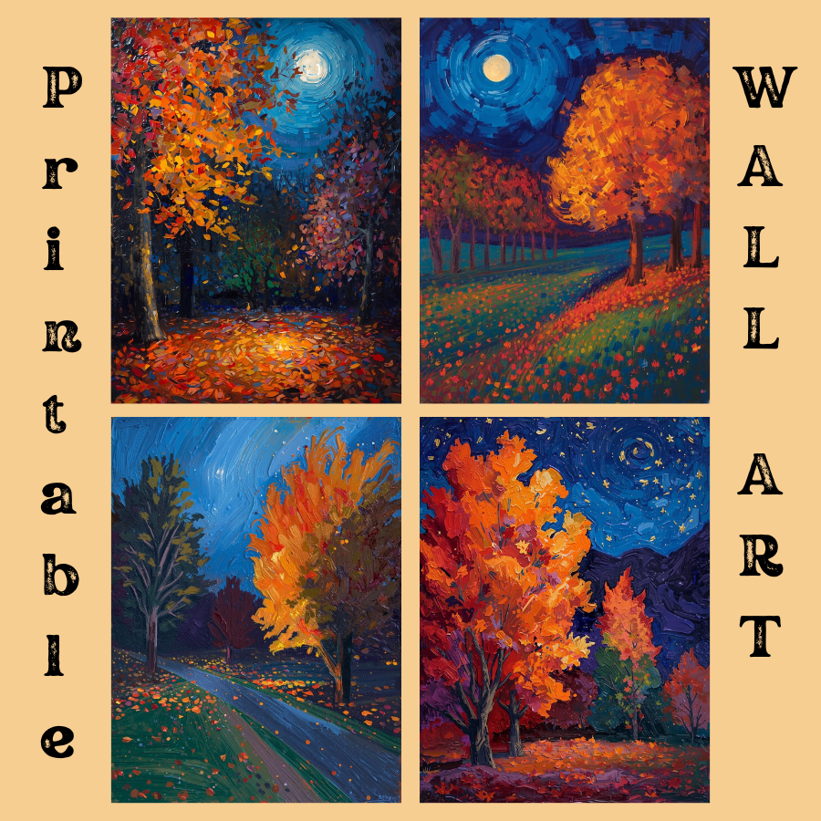 Autumn Nights Printable Wall Art Bundle