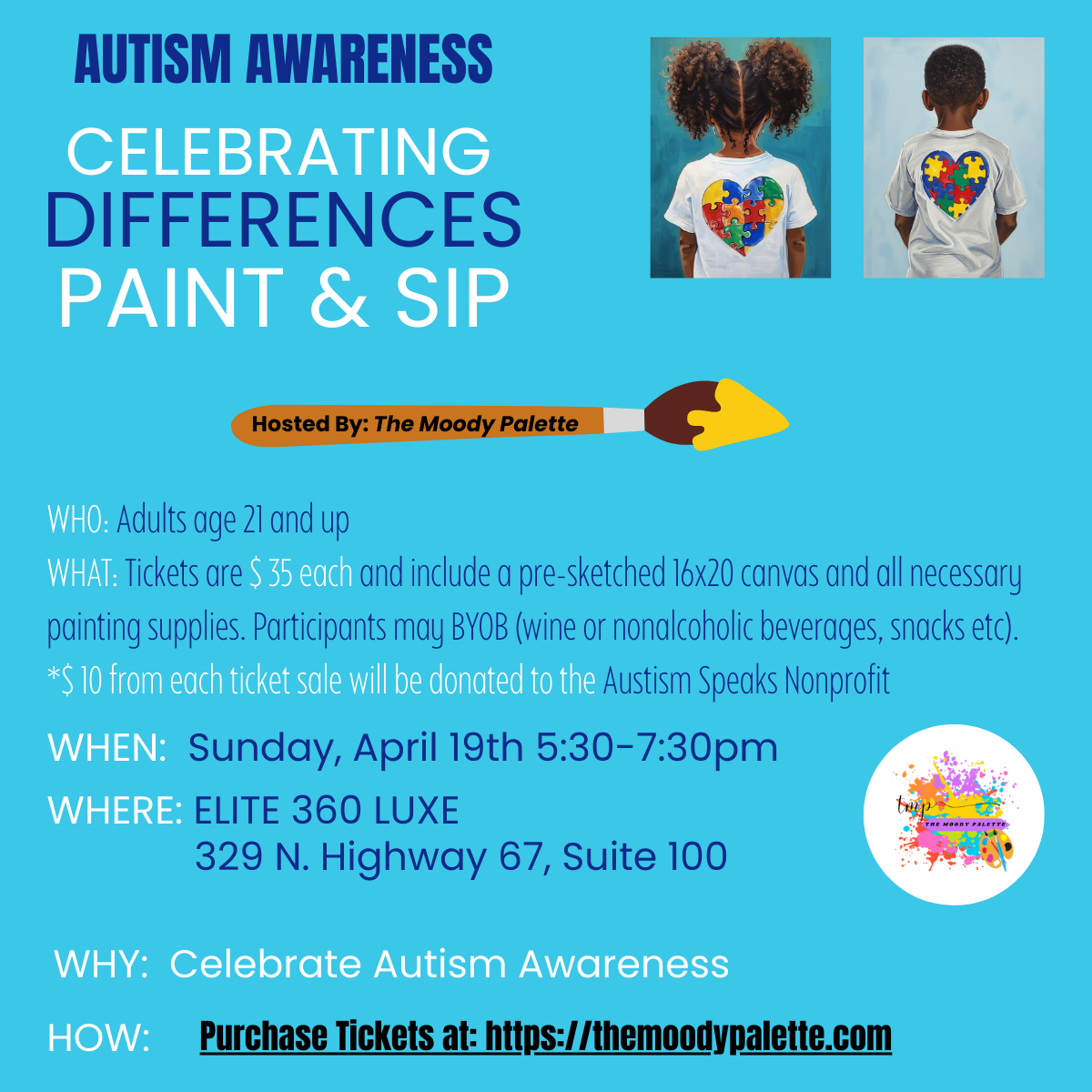 Autism Awareness: Celebrating Differences Paint & Sip