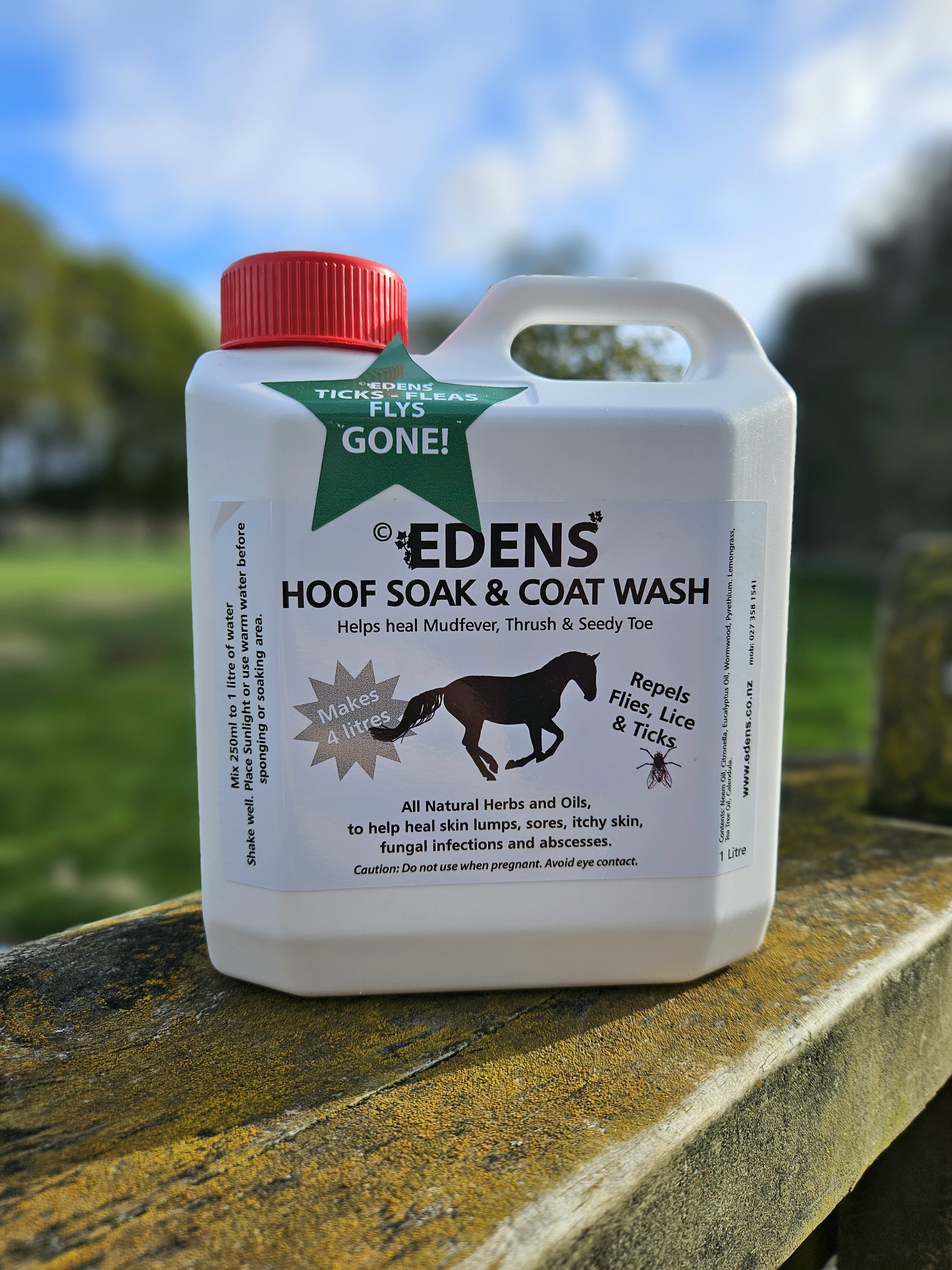 ©EDENS Hoof Soak & Coat Wash - Equine - (Repels Flies, Ticks, Bots & Lice)