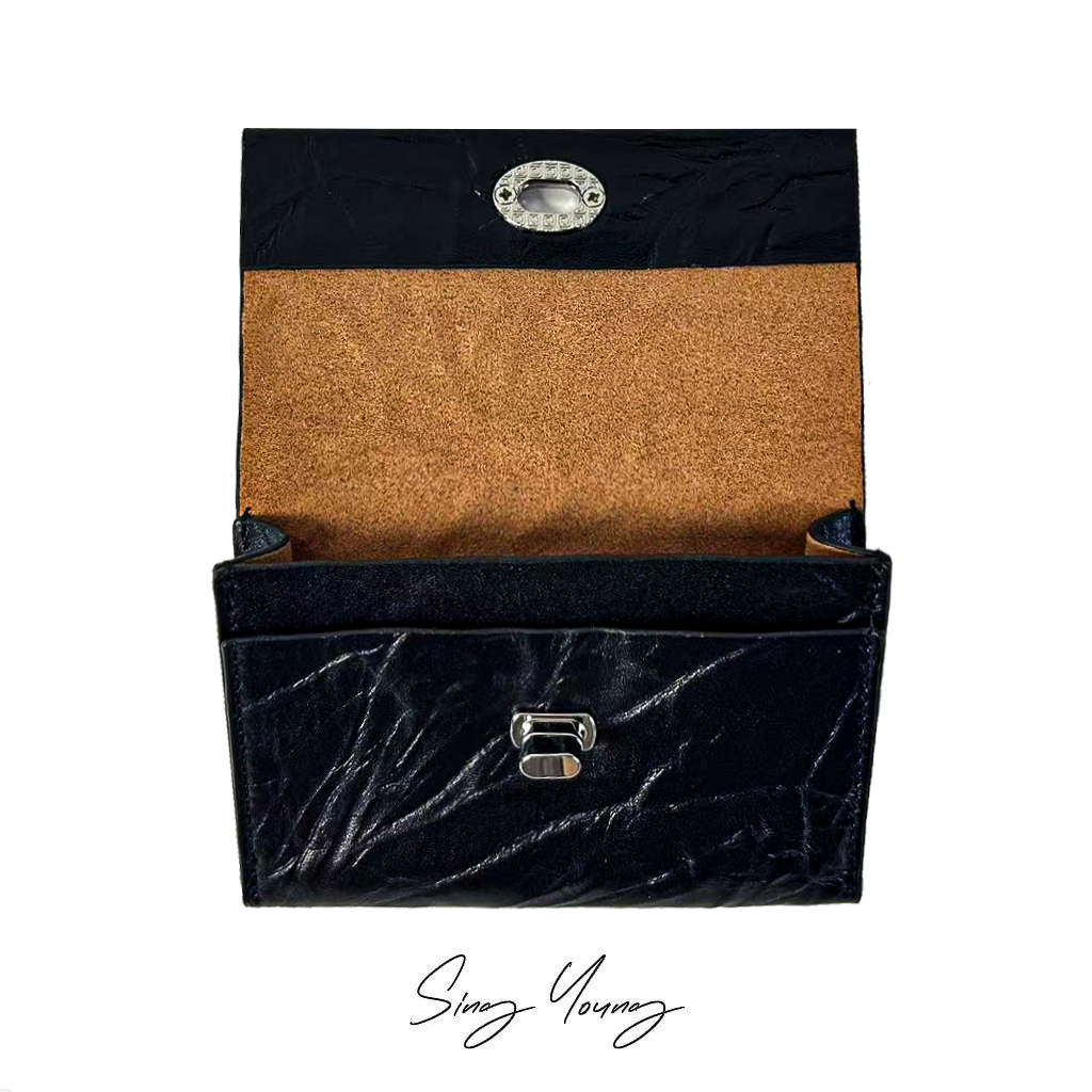 ベアーカートゥーンプリントボタンクリップファスナー小銭入れ