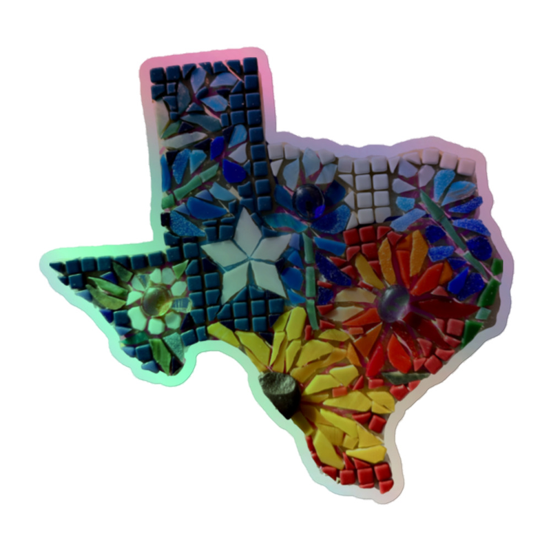Texas Mosaic Holographic Sticker