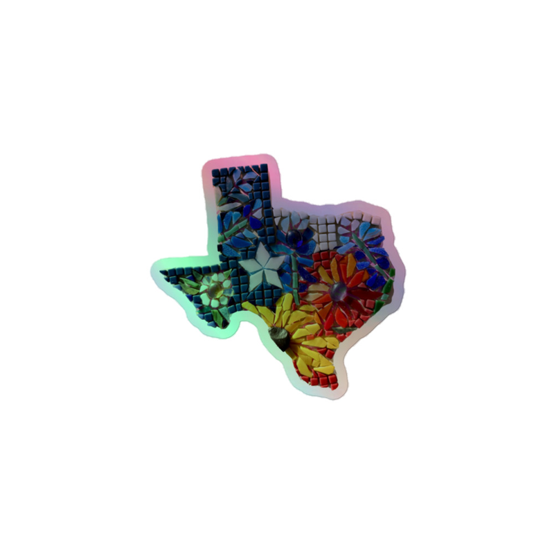 Texas Mosaic Holographic Sticker
