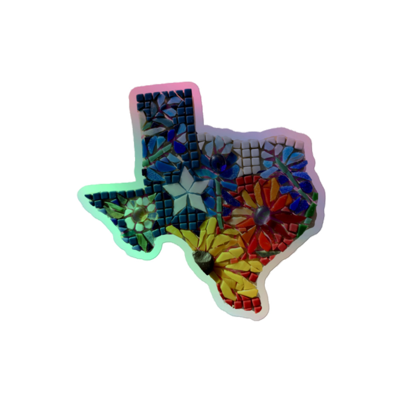 Texas Mosaic Holographic Sticker