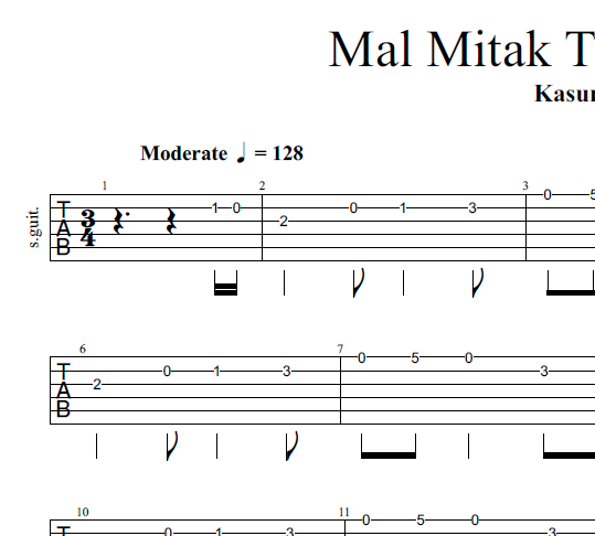 Mal Mitak Thiyanna - Guitar part
