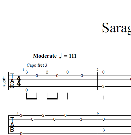 Saragaye - Fingerstyle (Intro/Inter)